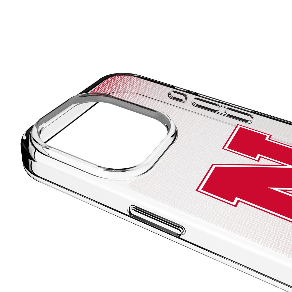 University of Nebraska Huskers Block N Linen Clear Phone Case for Apple iPhone 3