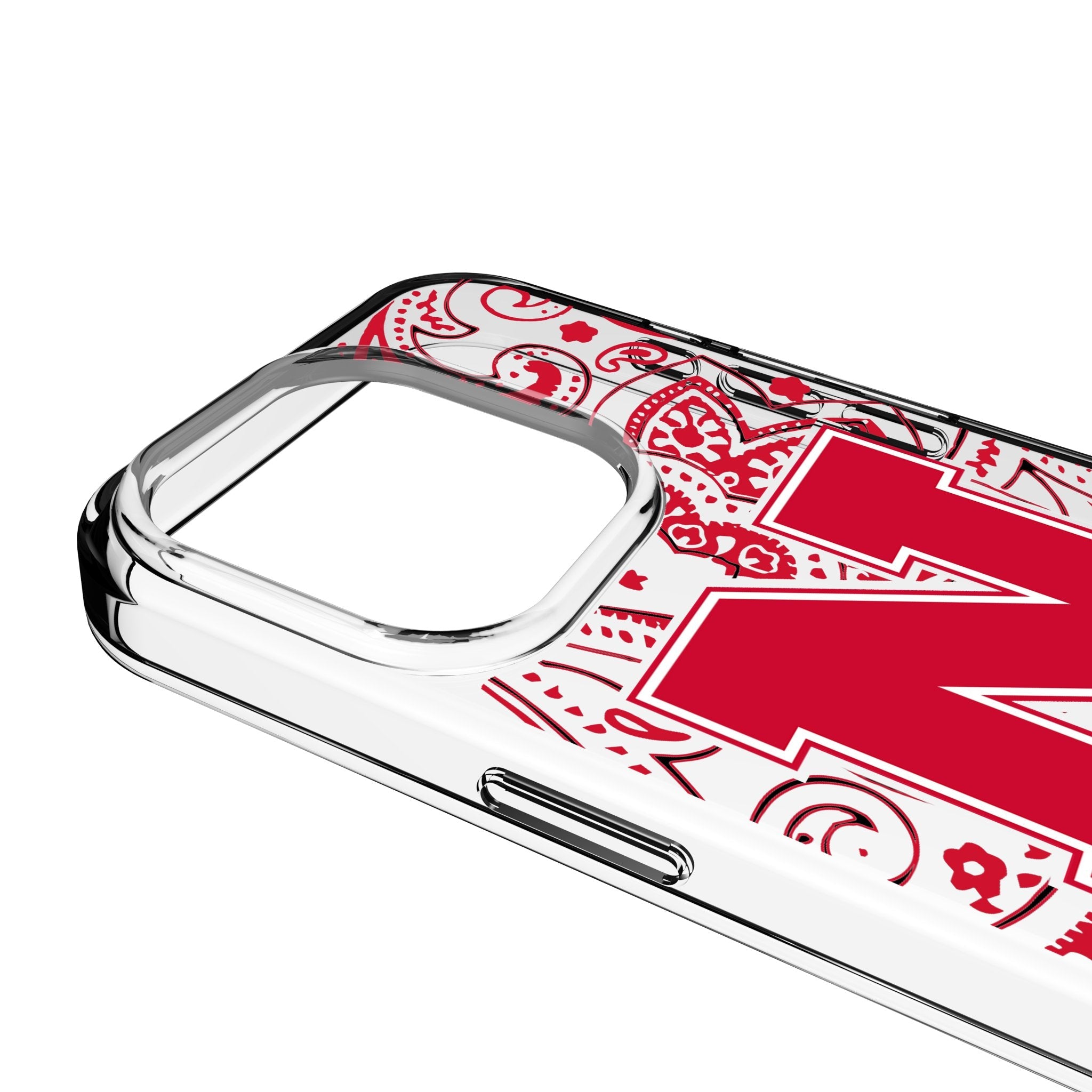 University of Nebraska Huskers Block N Paisley Clear Phone Case for Apple iPhone 3