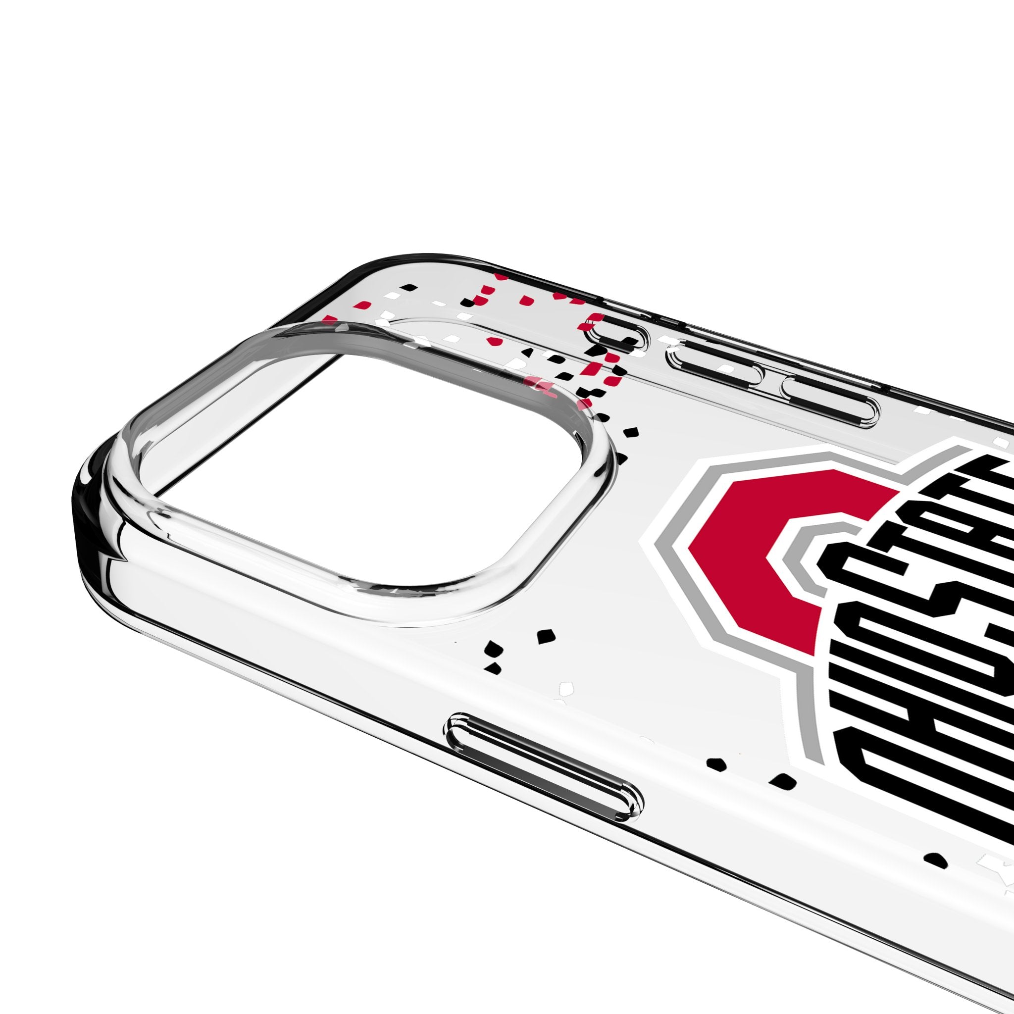 Ohio State University Buckeyes Confetti Clear Phone Case for Apple iPhone 3