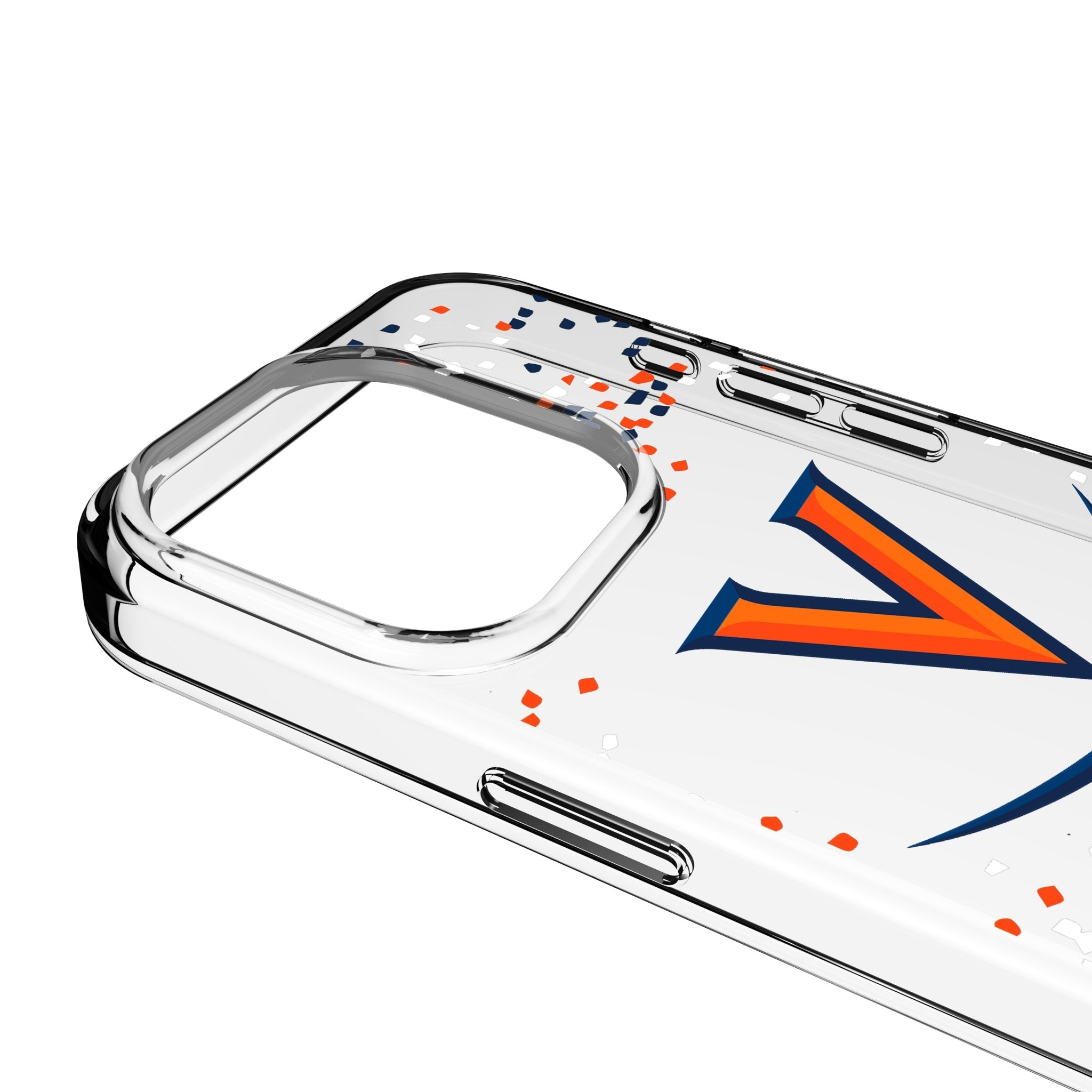 University of Virginia Cavaliers Confetti Clear Phone Case for Apple iPhone 3