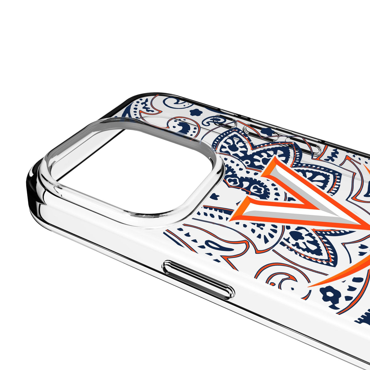 University of Virginia Cavaliers Paisley Clear Phone Case for Apple iPhone 3
