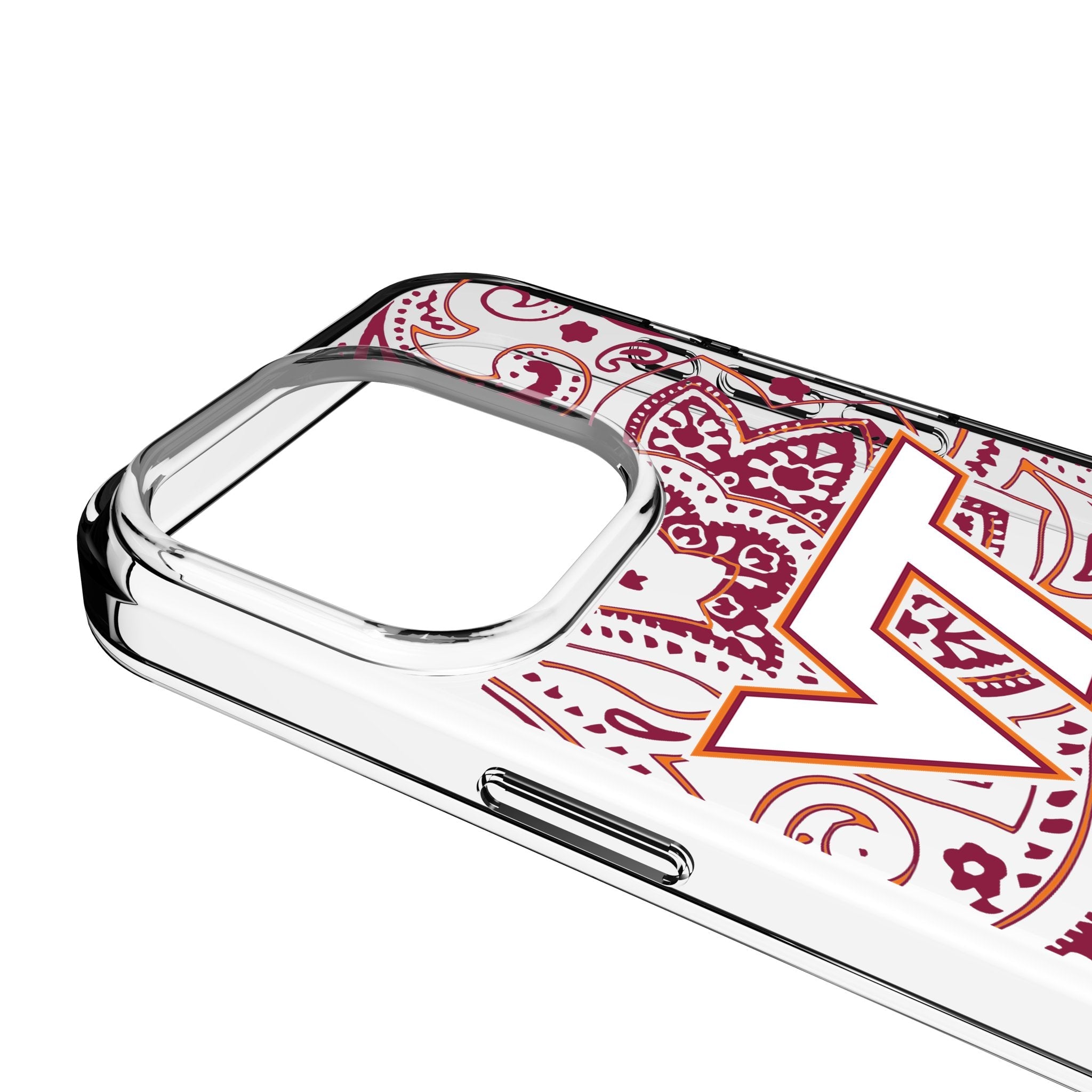 Virginia Tech Hokies Paisley Clear Phone Case for Apple iPhone 3