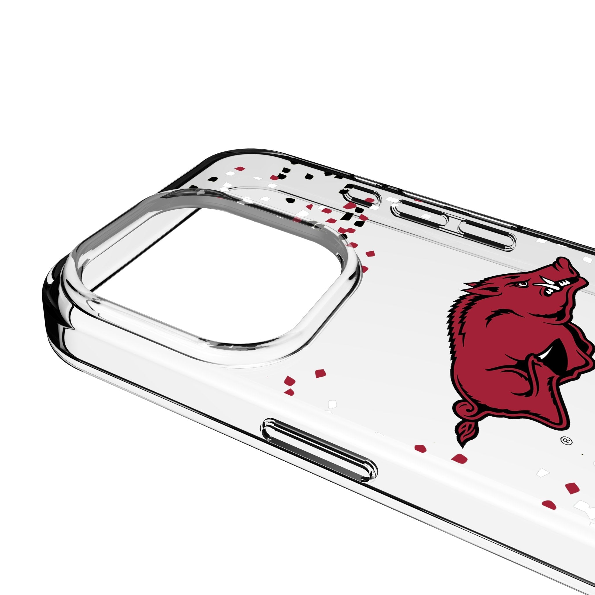 University of Arkansas Fayetteville Razorbacks Confetti Clear Phone Case for Apple iPhone 3