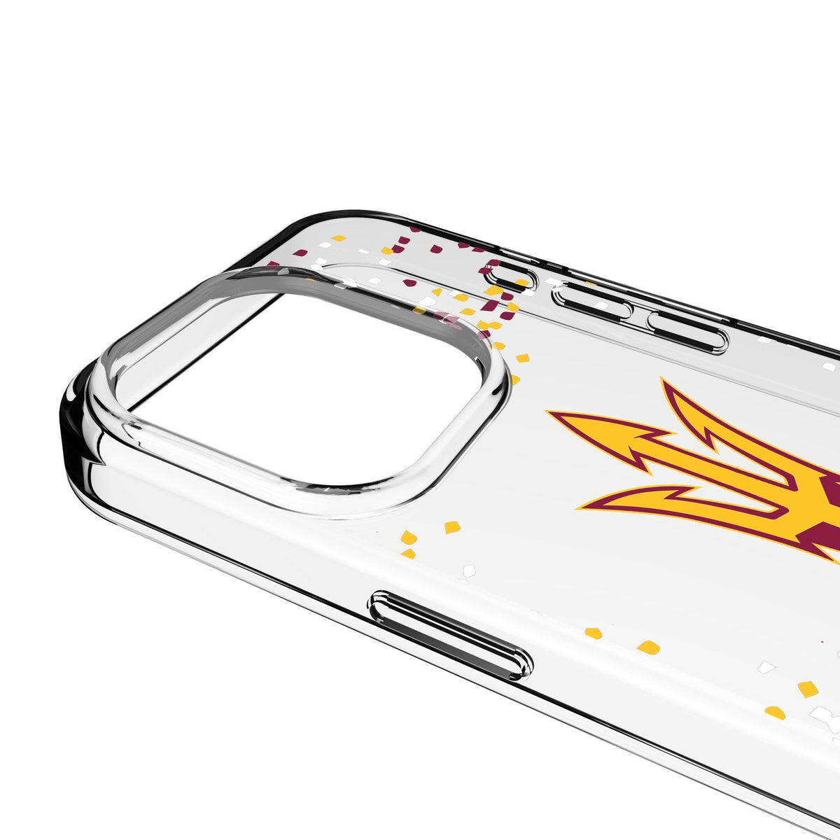 Arizona State University Sun Devils Confetti Clear Phone Case for Apple iPhone 3