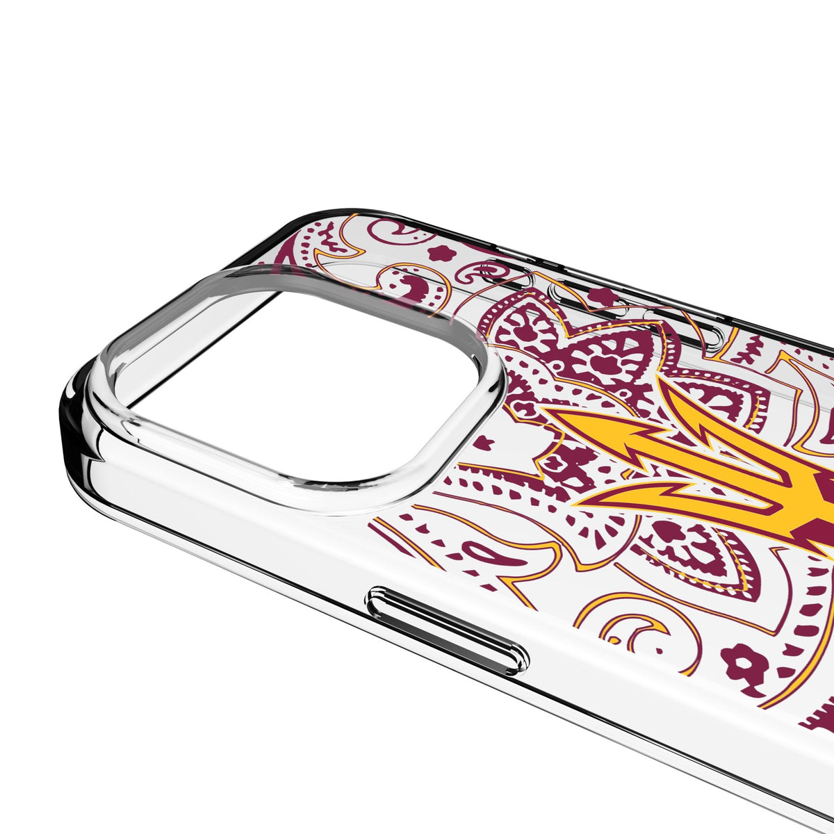 Arizona State University Sun Devils Paisley Clear Phone Case for Apple iPhone 3