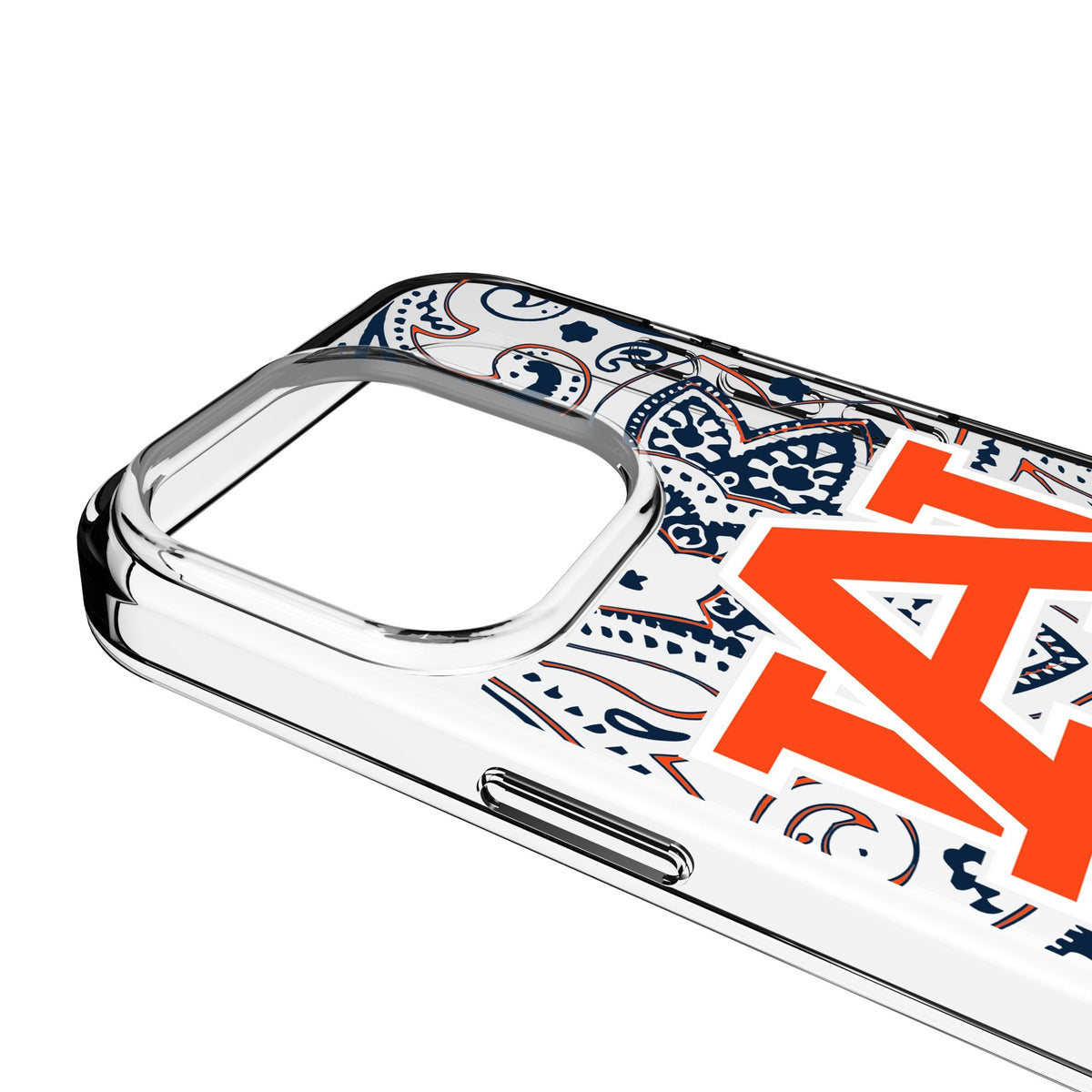 University of Auburn Tigers Paisley Clear Phone Case for Apple iPhone 3