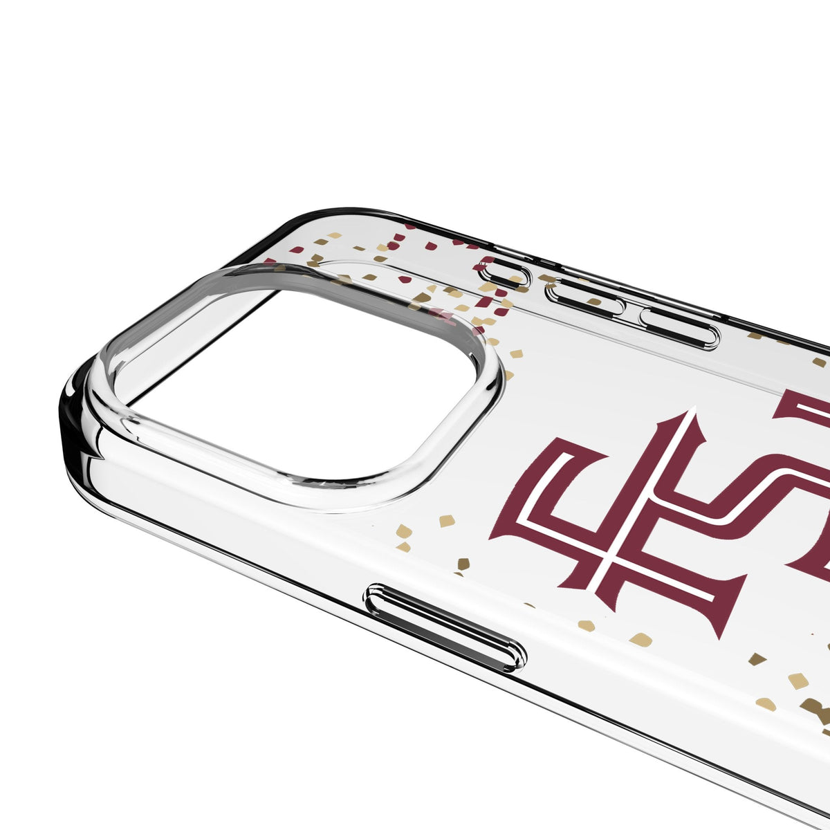 Florida State University Seminoles Athletic Wordmark Confetti Clear Phone Case for Apple iPhone 3