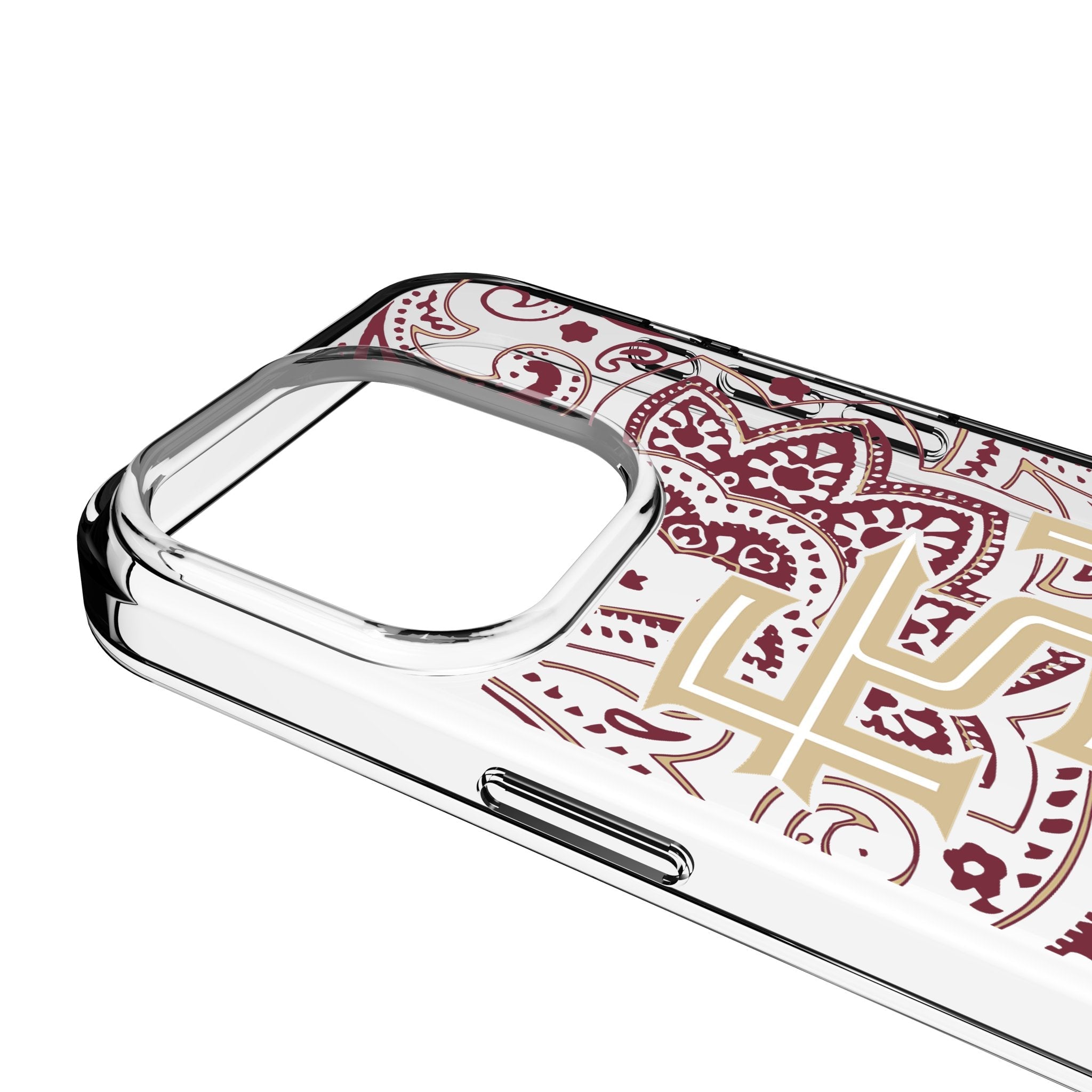 Florida State University Seminoles Athletic Wordmark Paisley Clear Phone Case for Apple iPhone 3