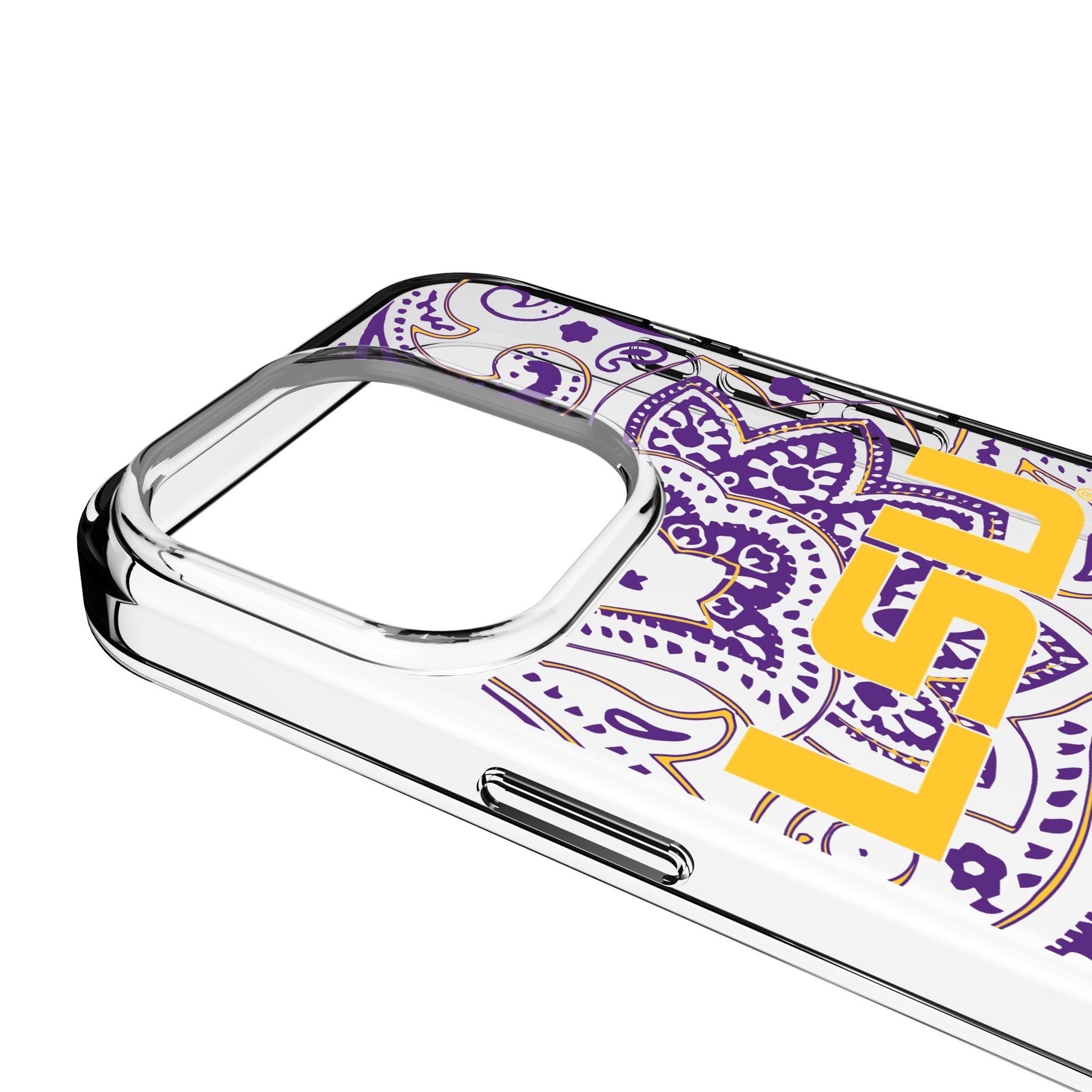 Louisiana State University Tigers Paisley Clear Phone Case for Apple iPhone 3
