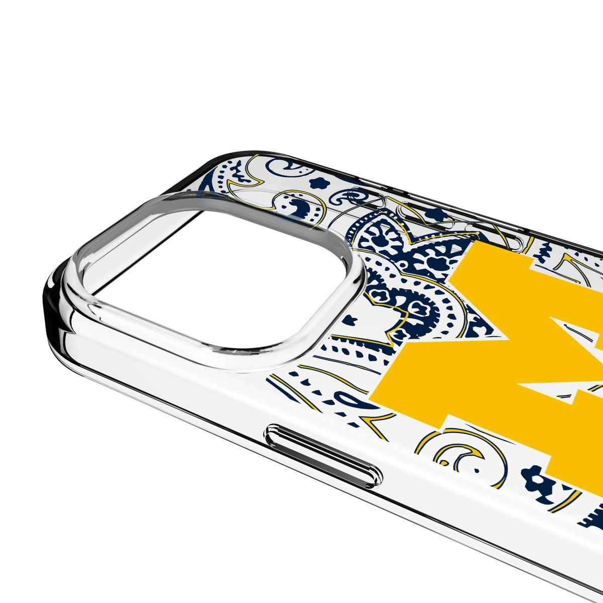 University of Michigan Wolverines Paisley Clear Phone Case for Apple iPhone 3