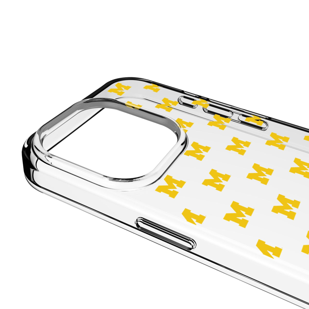 University of Michigan Wolverines Fashion Pattern Clear Phone Case for Apple iPhone 3