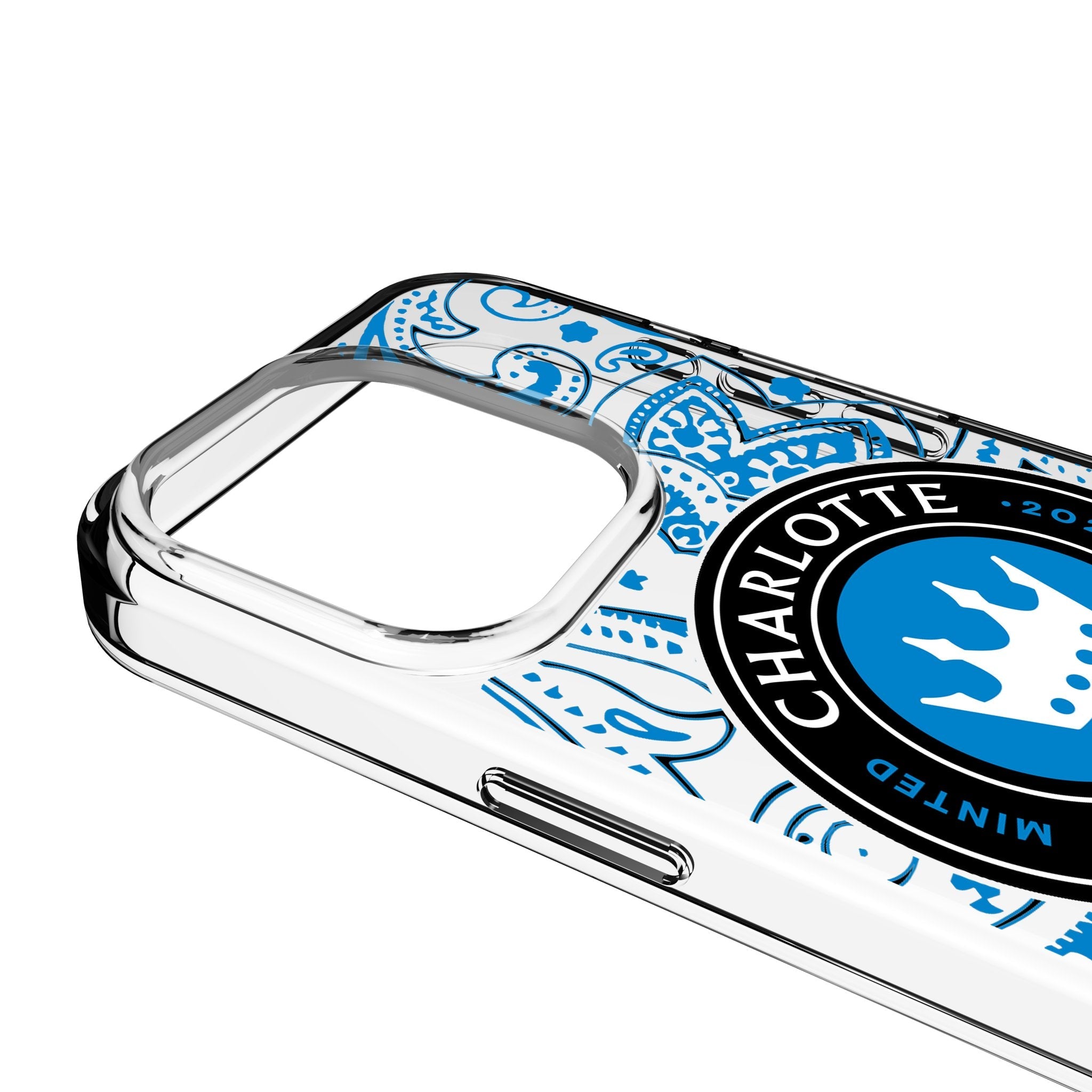 Charlotte FC Paisley Clear Phone Case for Apple iPhone 3