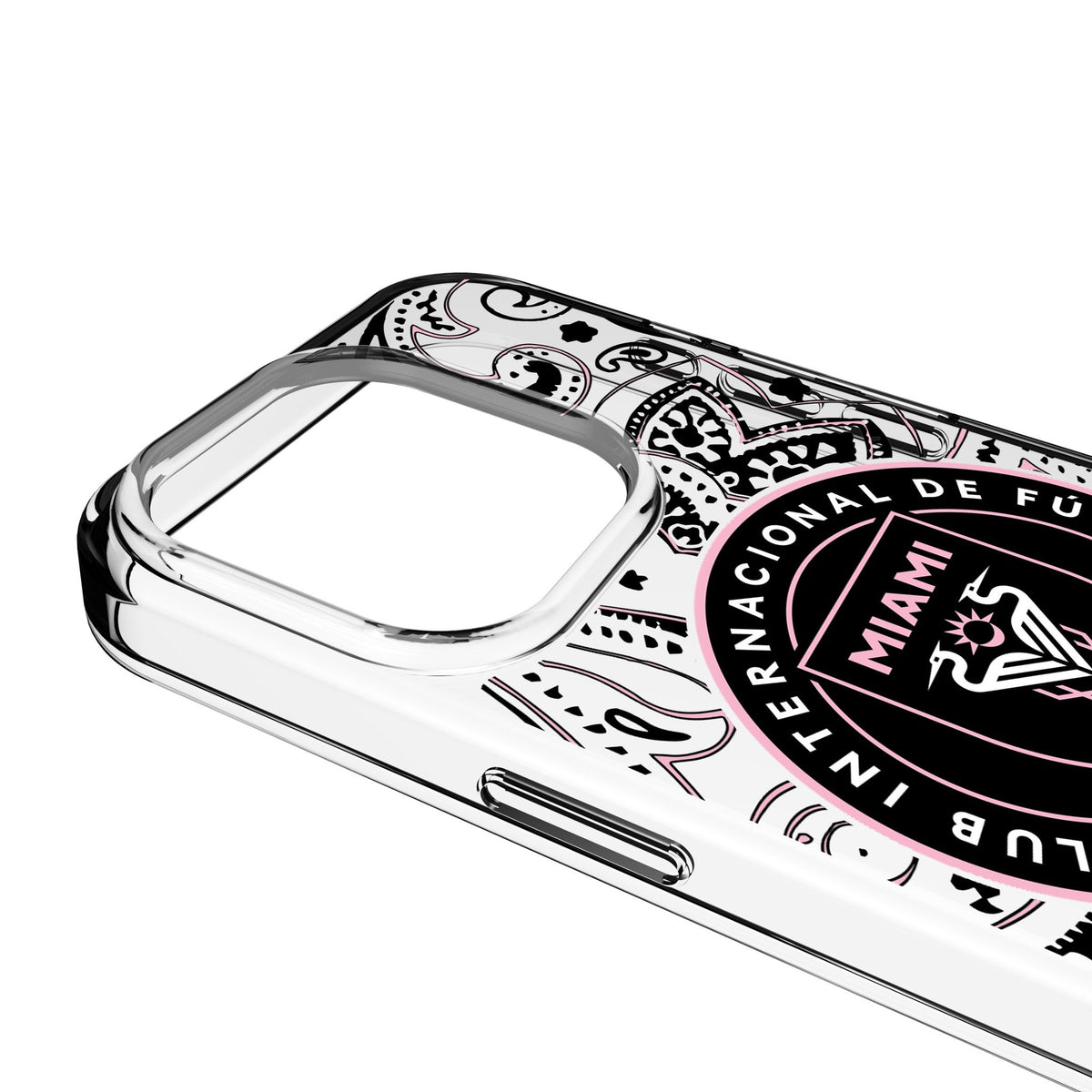 Inter Miami CF Paisley Clear Phone Case for Apple iPhone 3