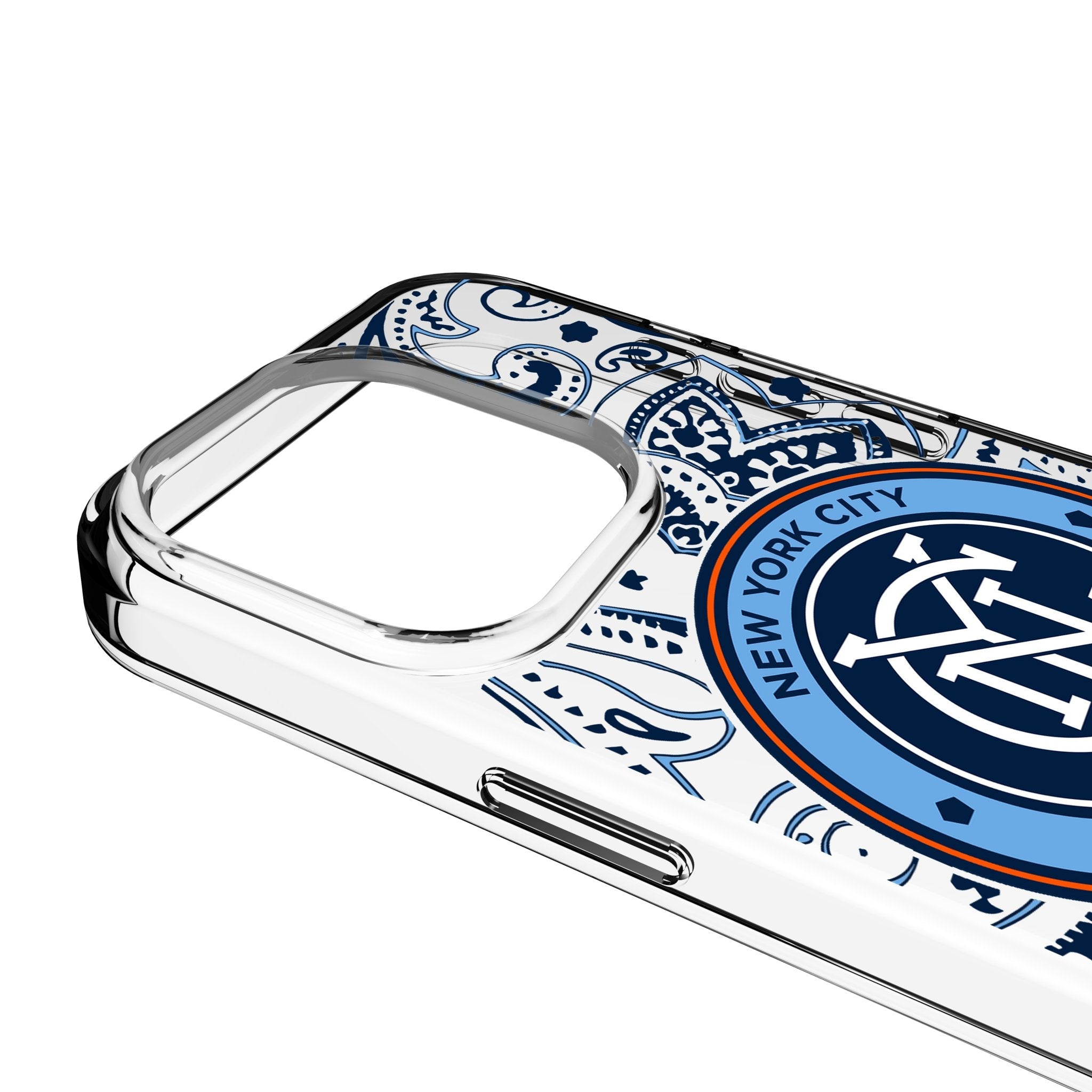 New York City FC Paisley Clear Phone Case for Apple iPhone 3