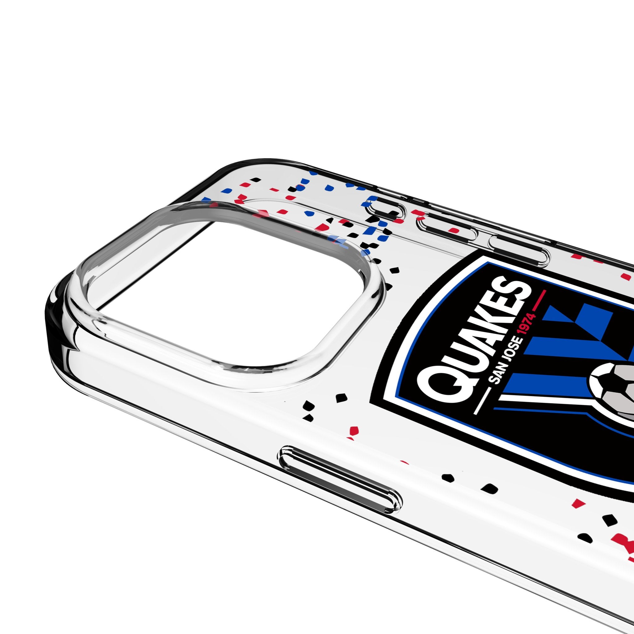 San Jose Earthquakes Confetti Clear Phone Case for Apple iPhone 3