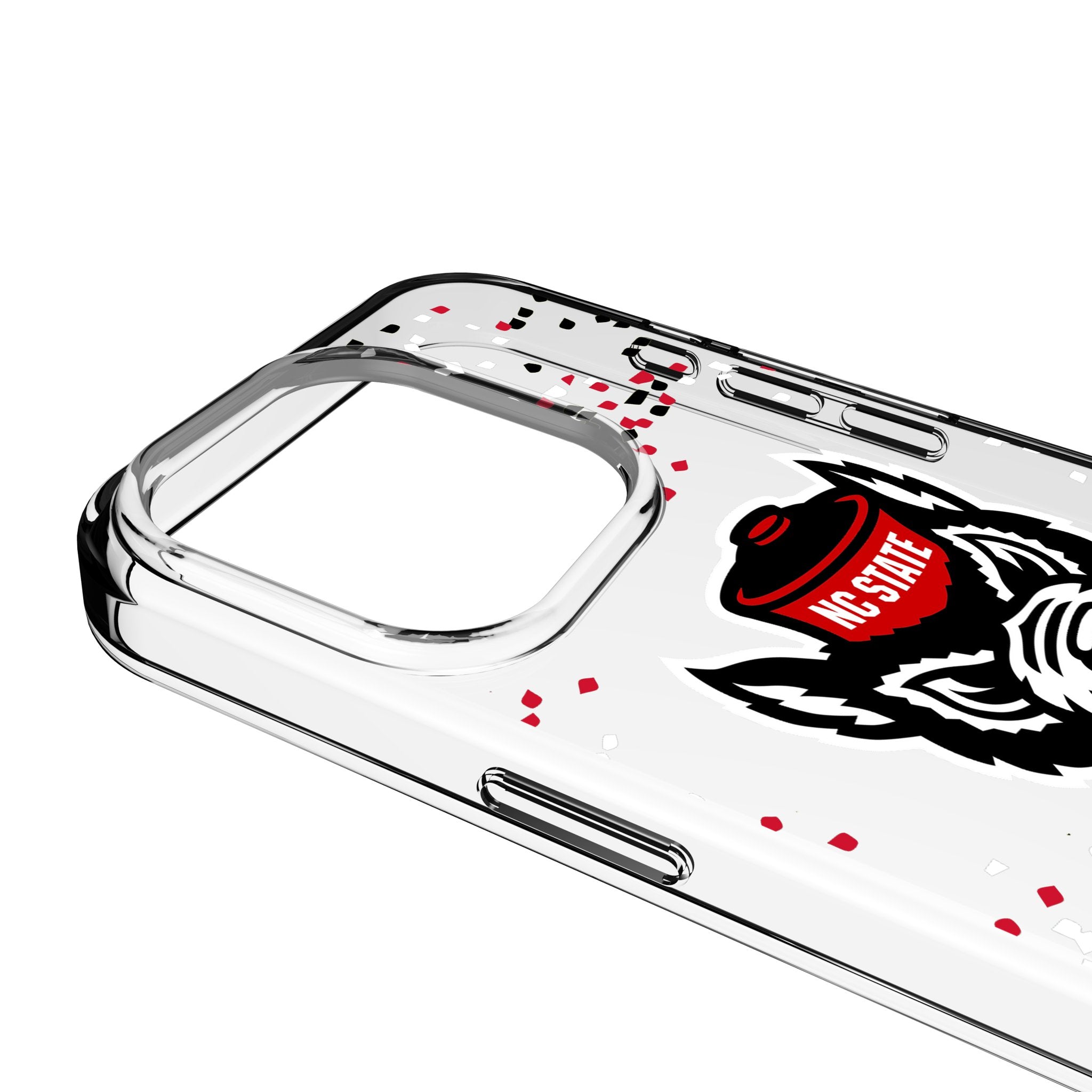 North Carolina State University Wolfpack Confetti Clear Phone Case for Apple iPhone 3