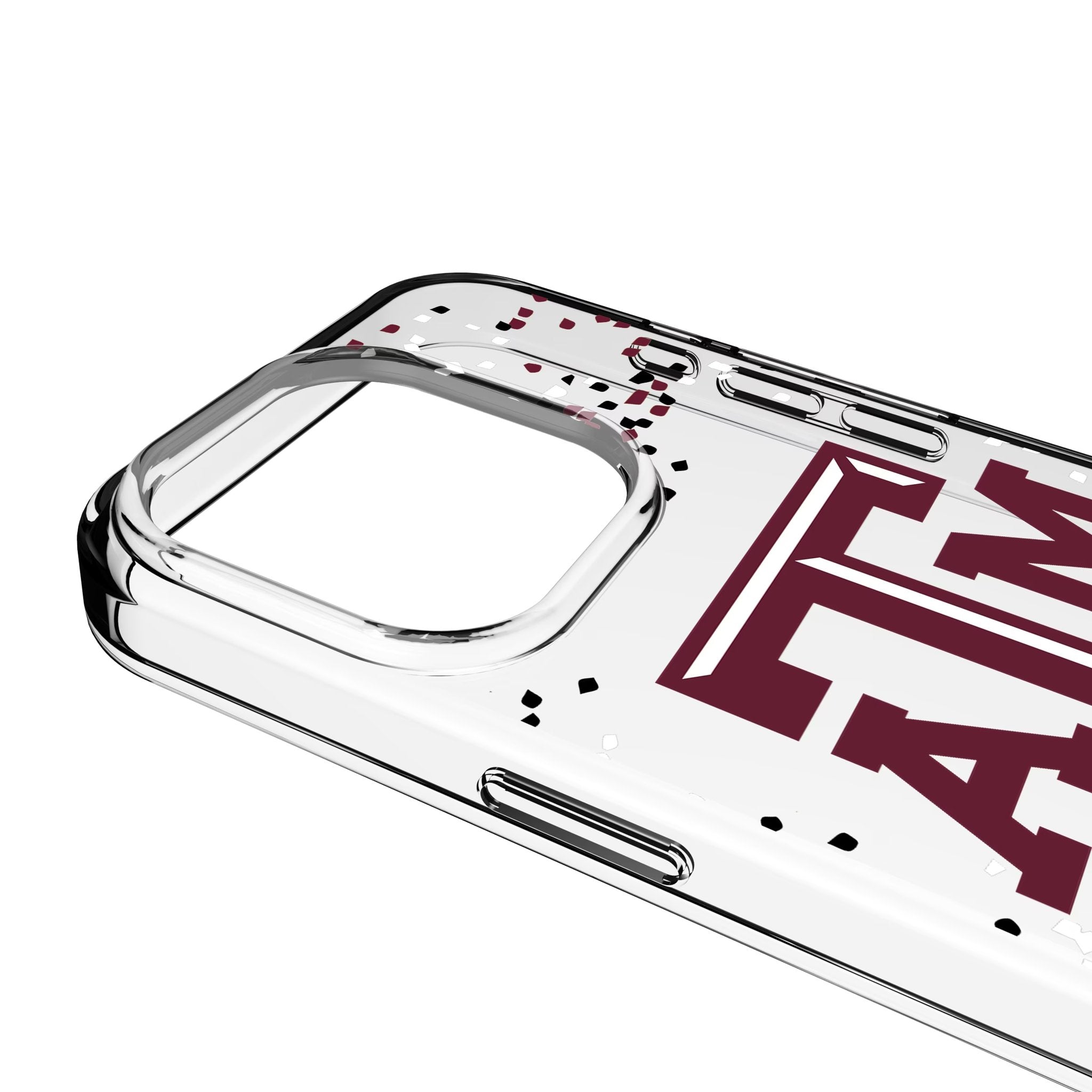 Texas A&M University Aggies Confetti Clear Phone Case for Apple iPhone 3