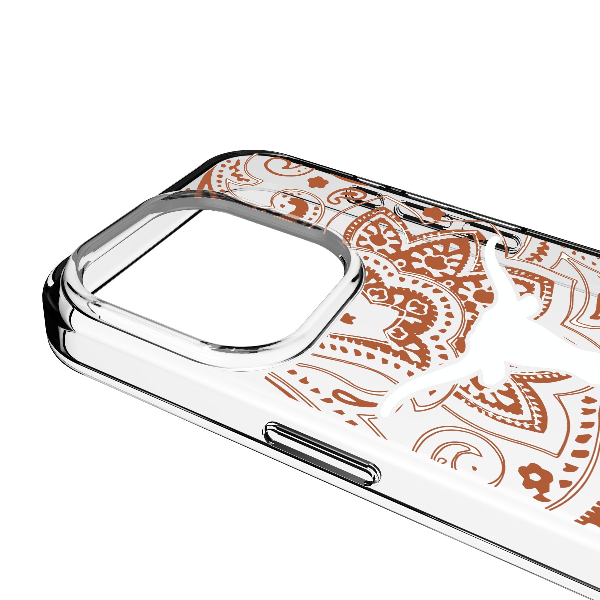 University of Texas Longhorns Paisley Clear Phone Case for Apple iPhone 3