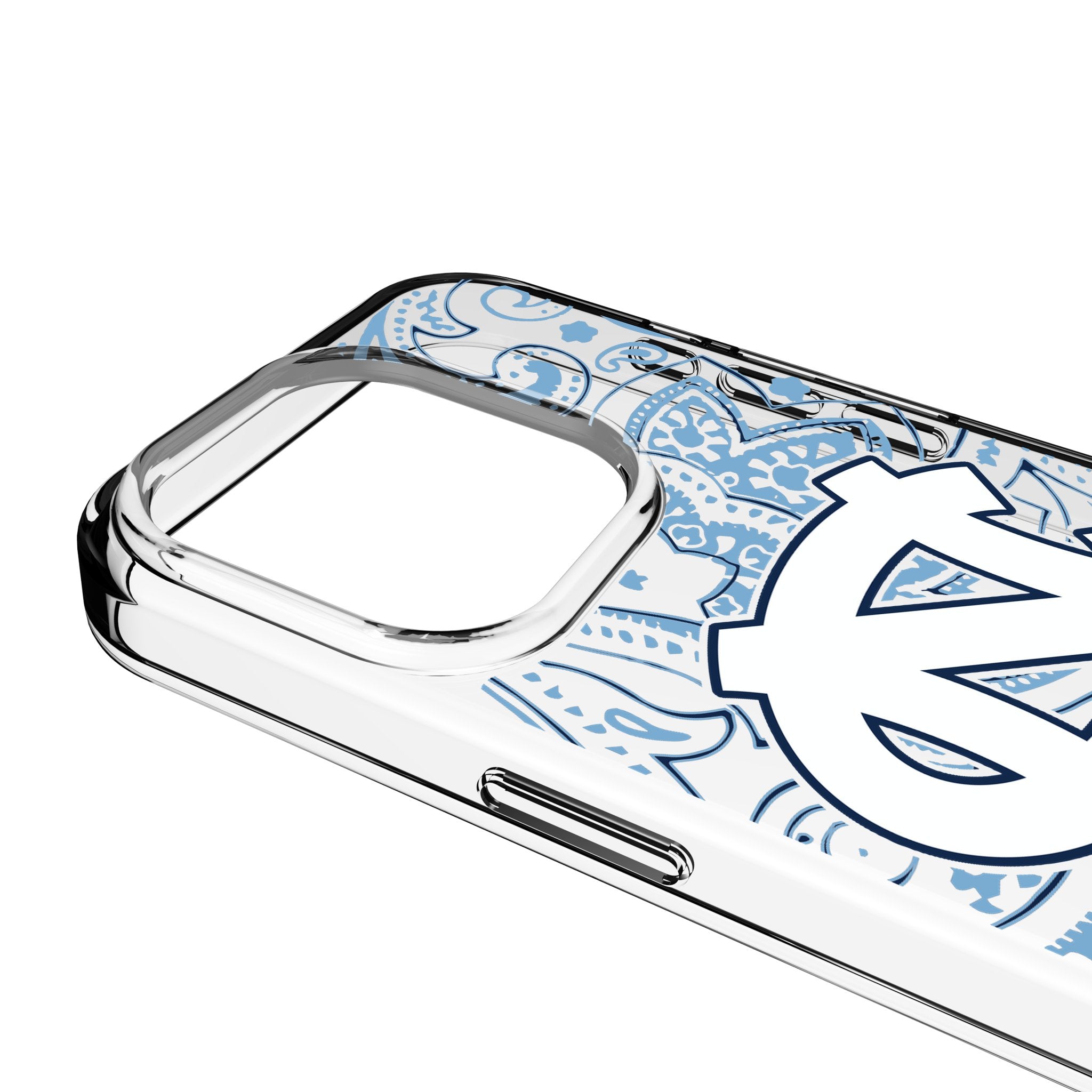 University of North Carolina Tar Heels Paisley Clear Phone Case for Apple iPhone 3