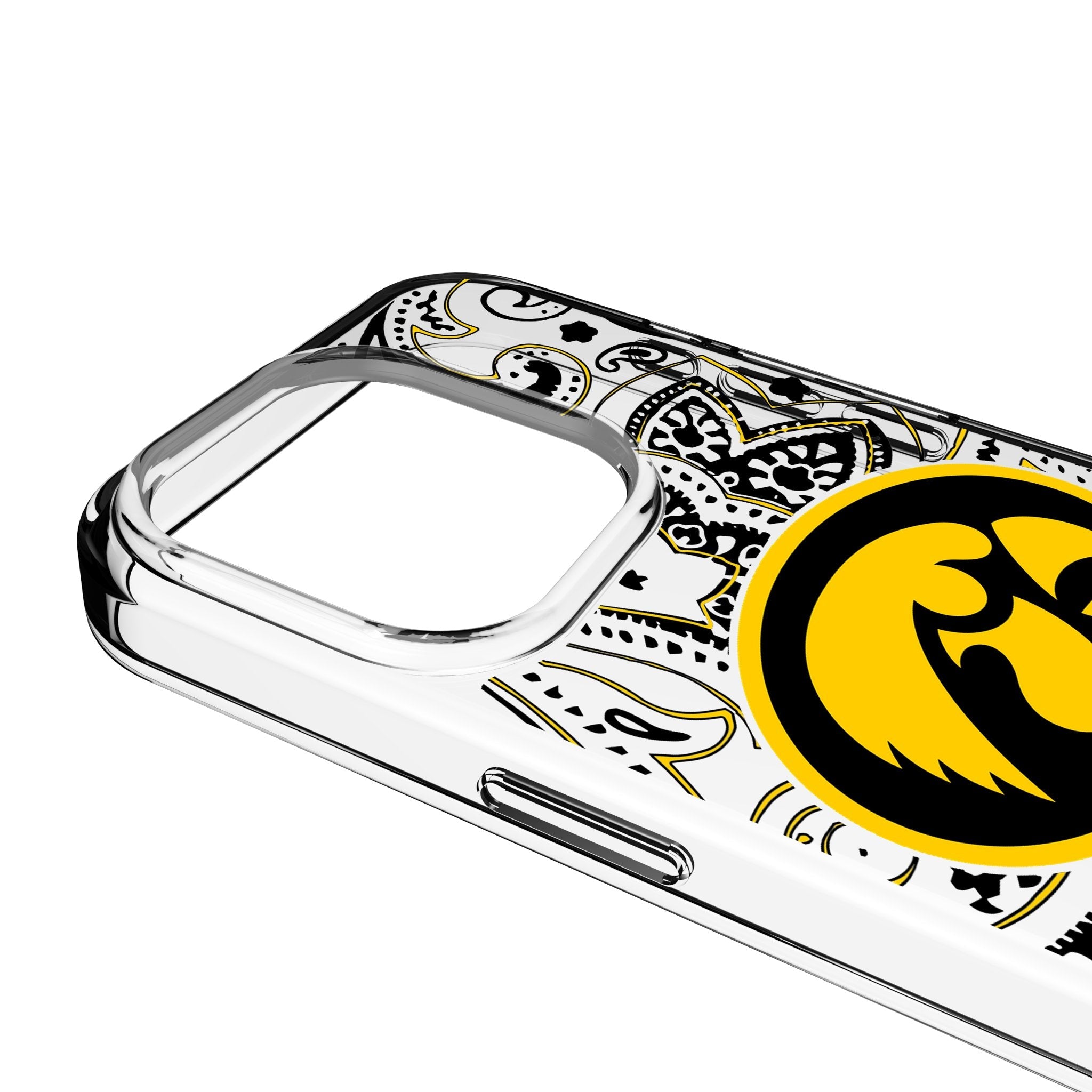University of Iowa Hawkeyes Paisley Clear Phone Case for Apple iPhone 3