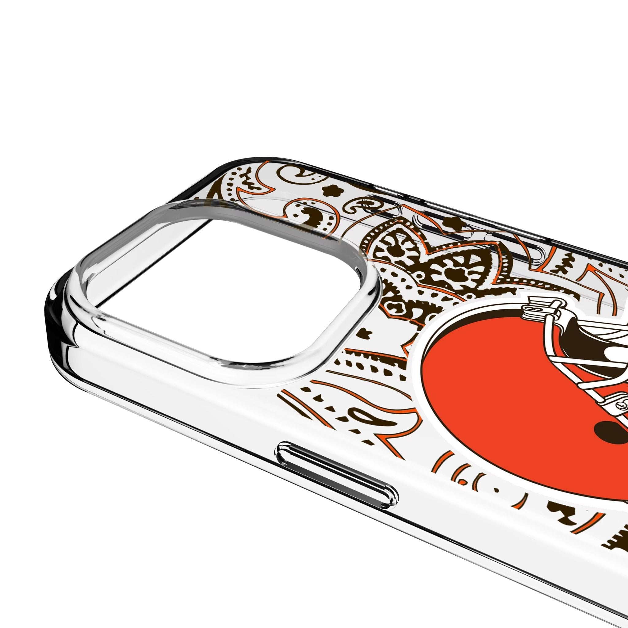 Cleveland Browns Paisley Clear Phone Case for Apple iPhone 3