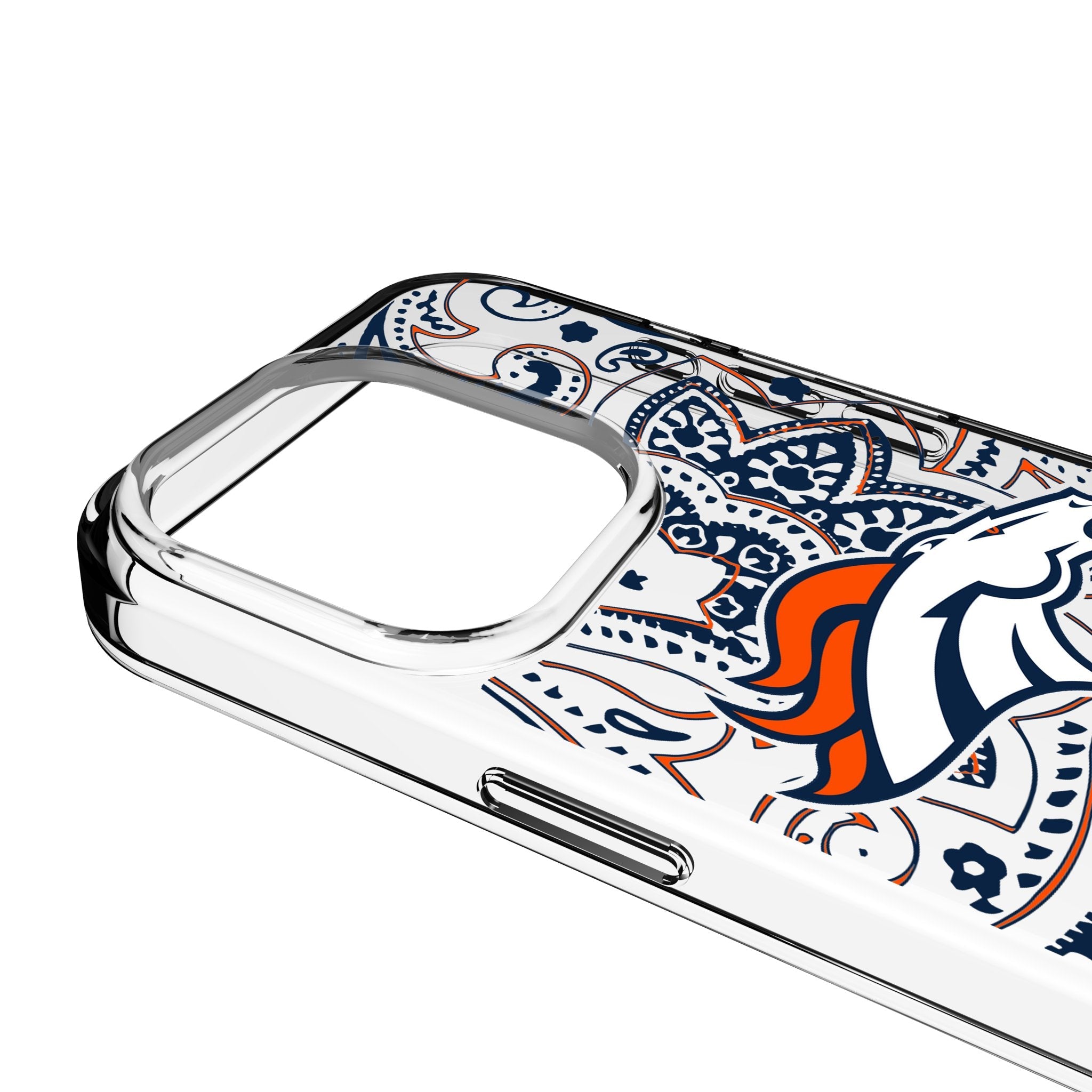 Denver Broncos Paisley Clear Phone Case for Apple iPhone 3