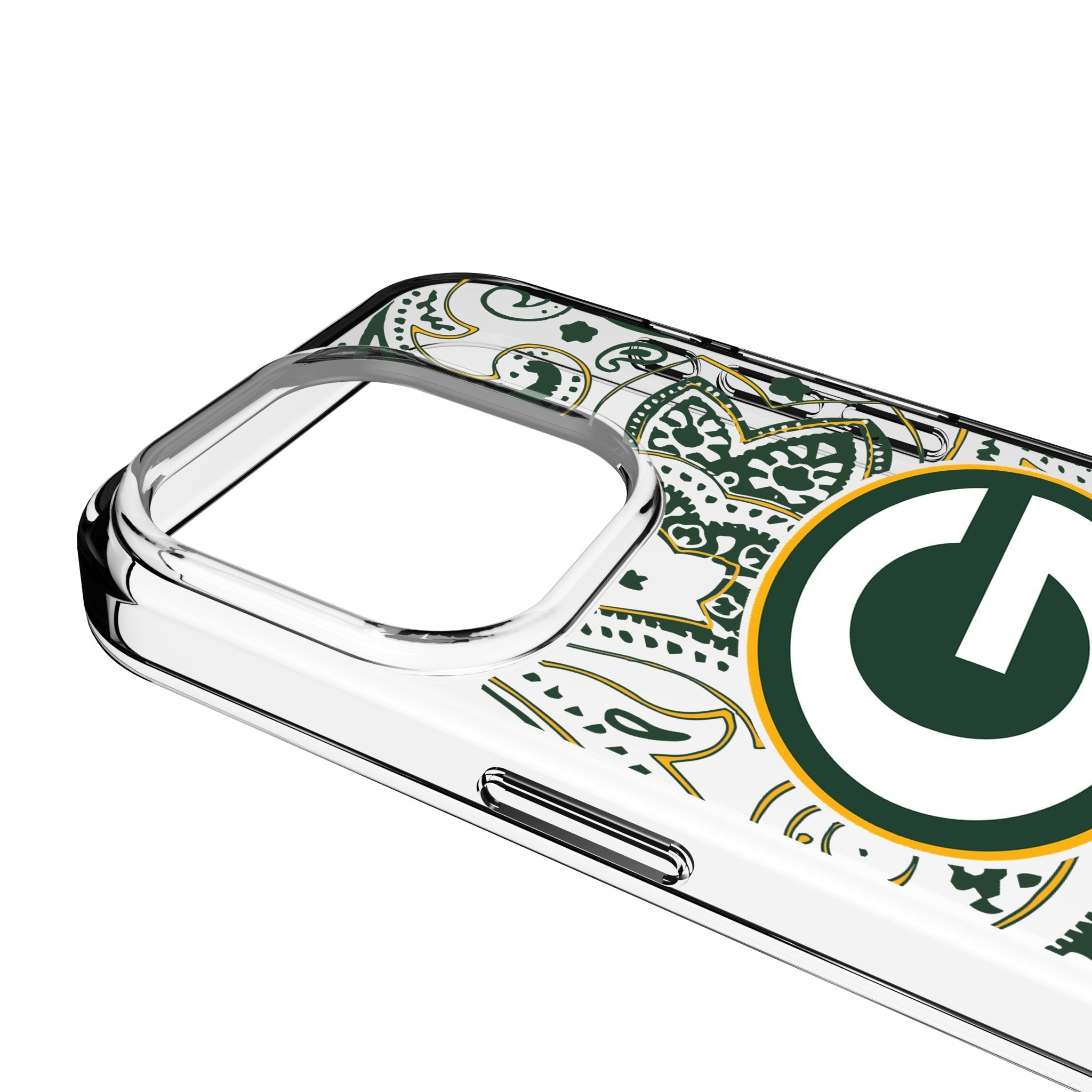 Green Bay Packers Paisley Clear Phone Case for Apple iPhone 3