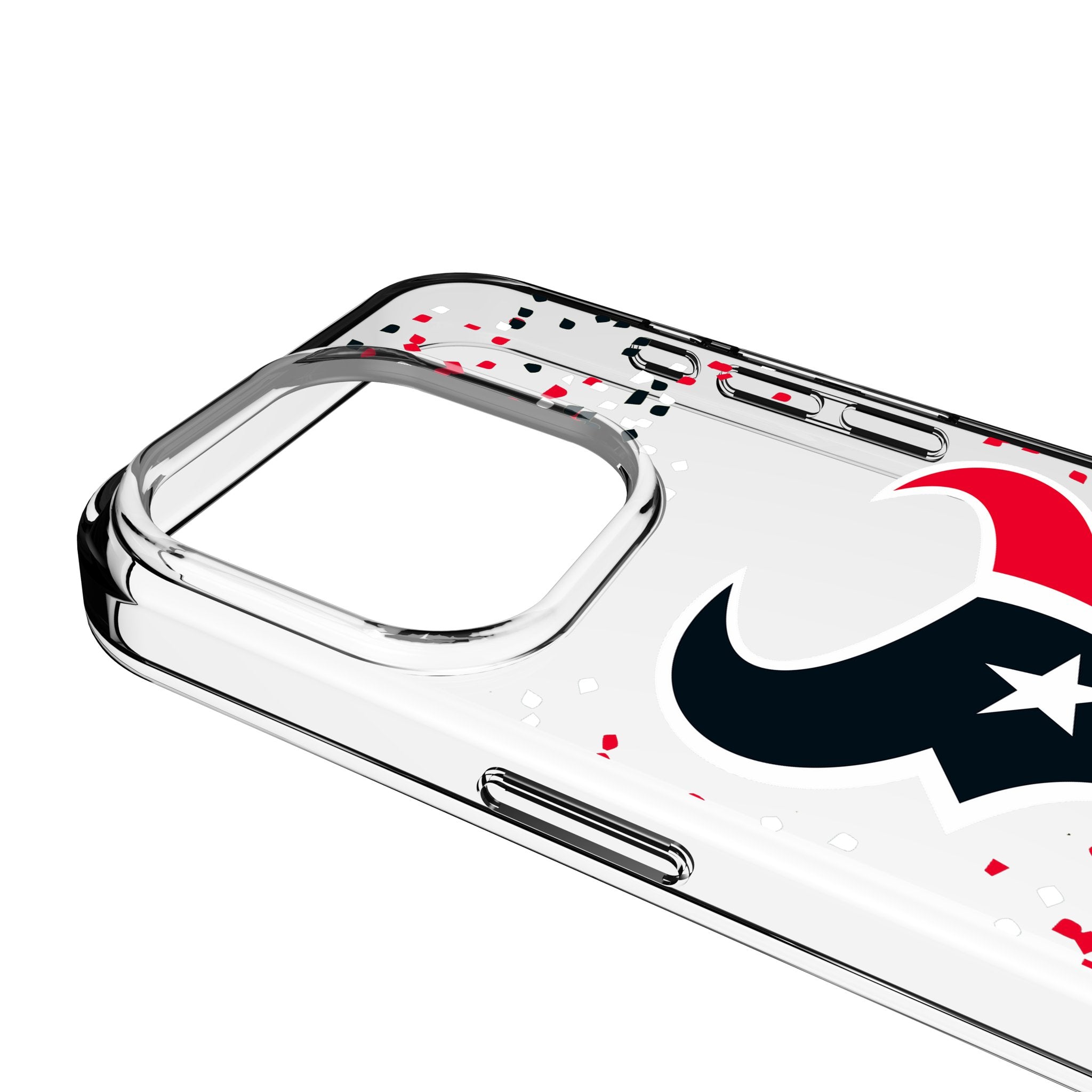Houston Texans Confetti Clear Phone Case for Apple iPhone 3