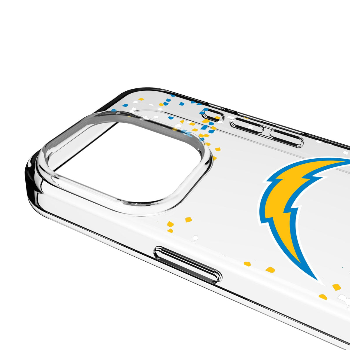 Los Angeles Chargers Confetti Clear Phone Case for Apple iPhone 3