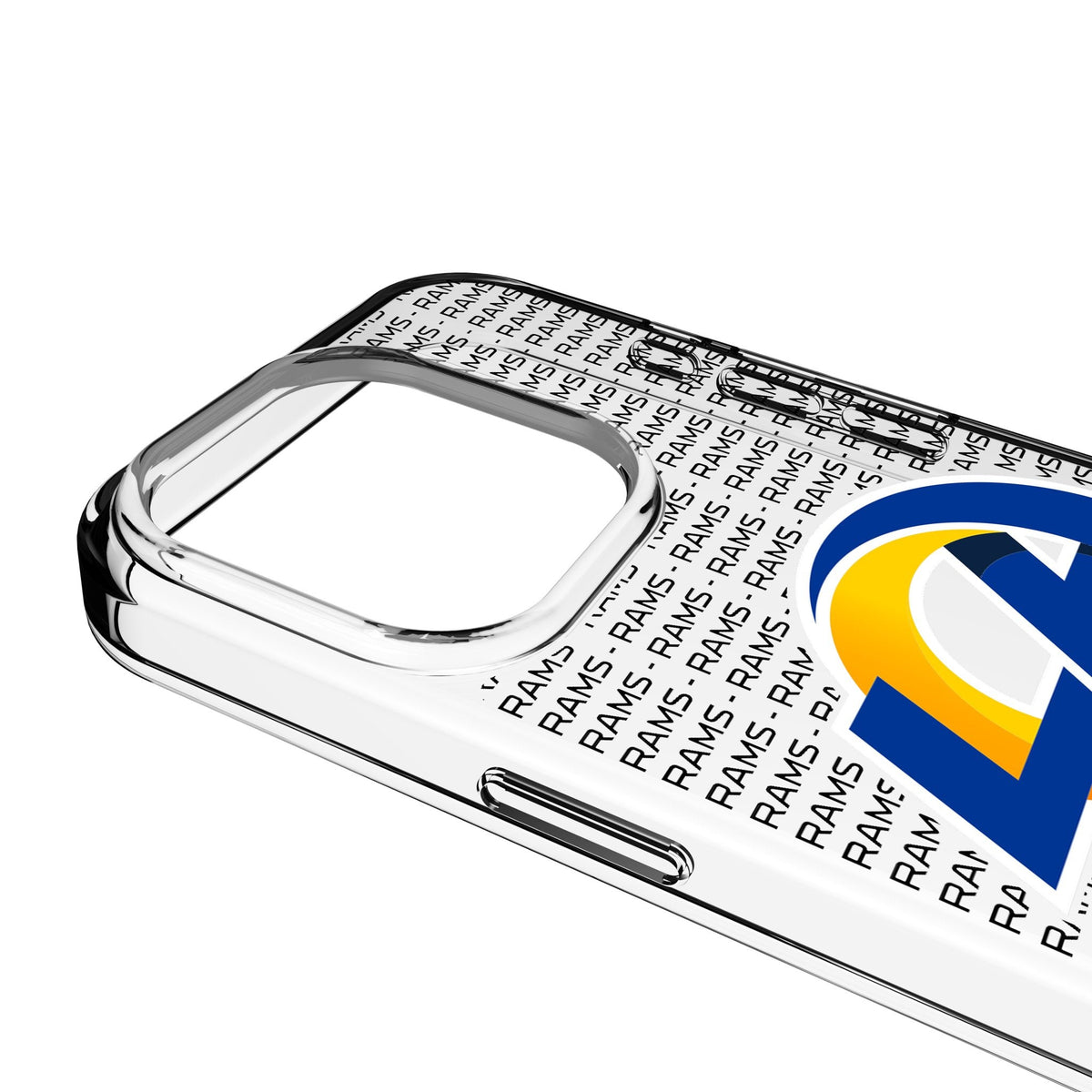 Los Angeles Rams Text Backdrop Clear Phone Case for Apple iPhone 3