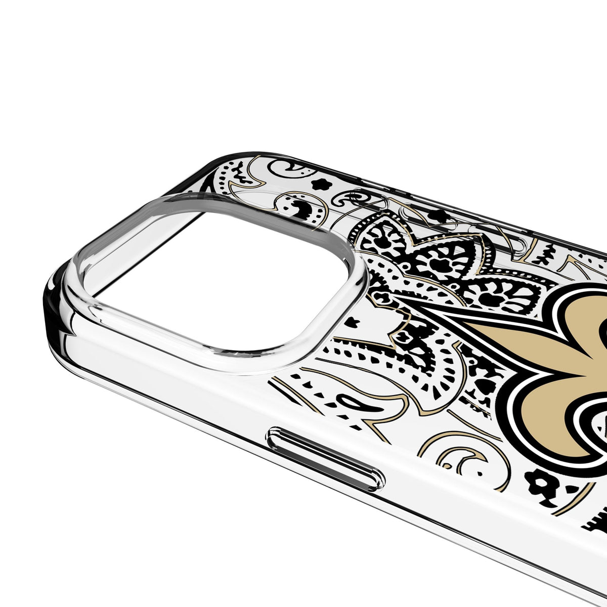 New Orleans Saints Paisley Clear Phone Case for Apple iPhone 3