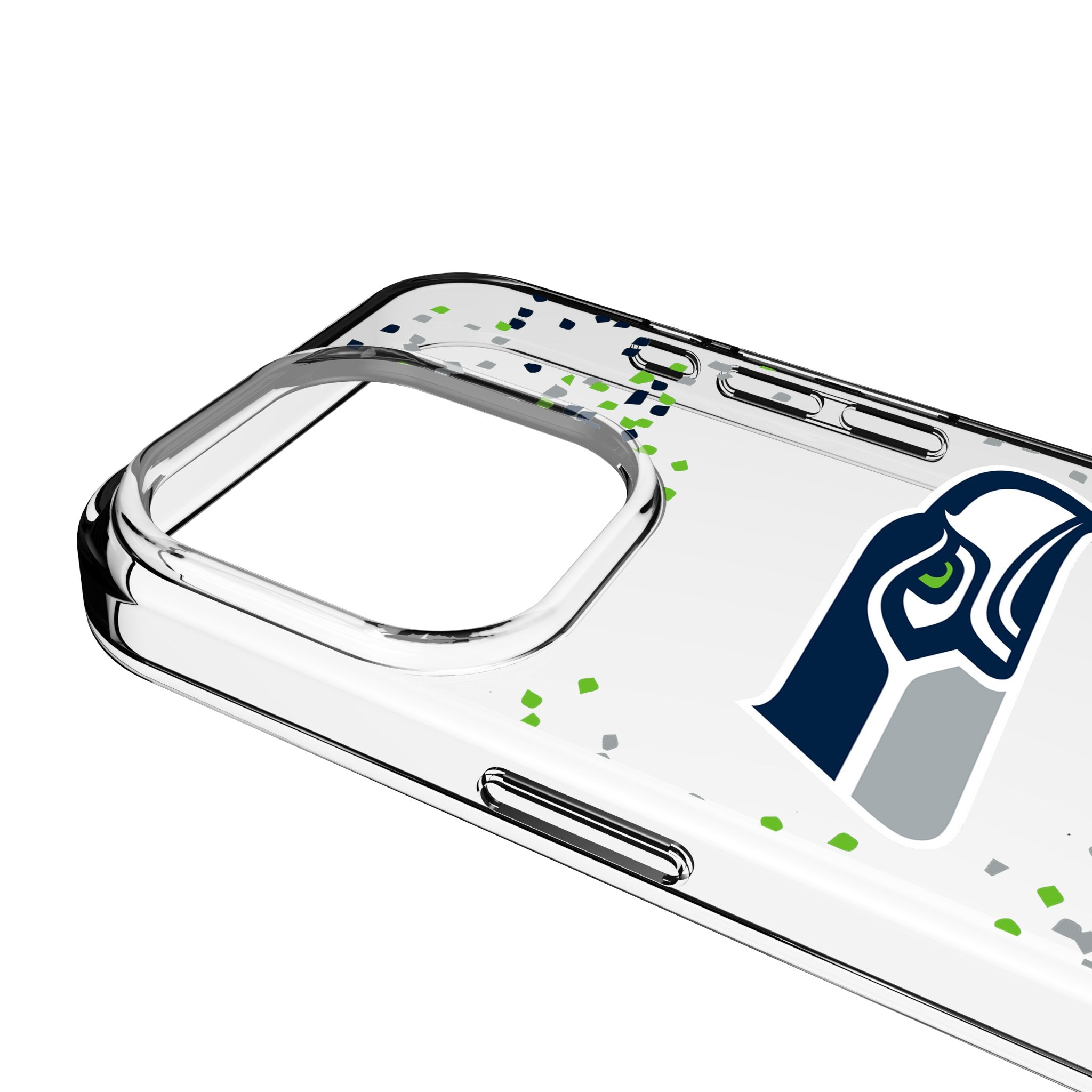 Seattle Seahawks Confetti Clear Phone Case for Apple iPhone 3