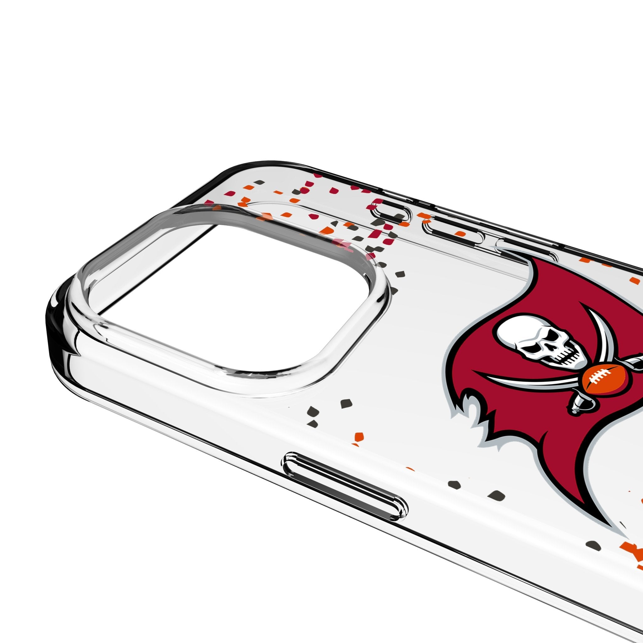 Tampa Bay Buccaneers Confetti Clear Phone Case for Apple iPhone 3