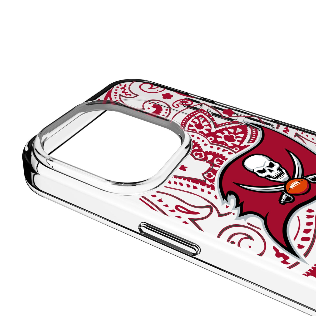 Tampa Bay Buccaneers Paisley Clear Phone Case for Apple iPhone 3