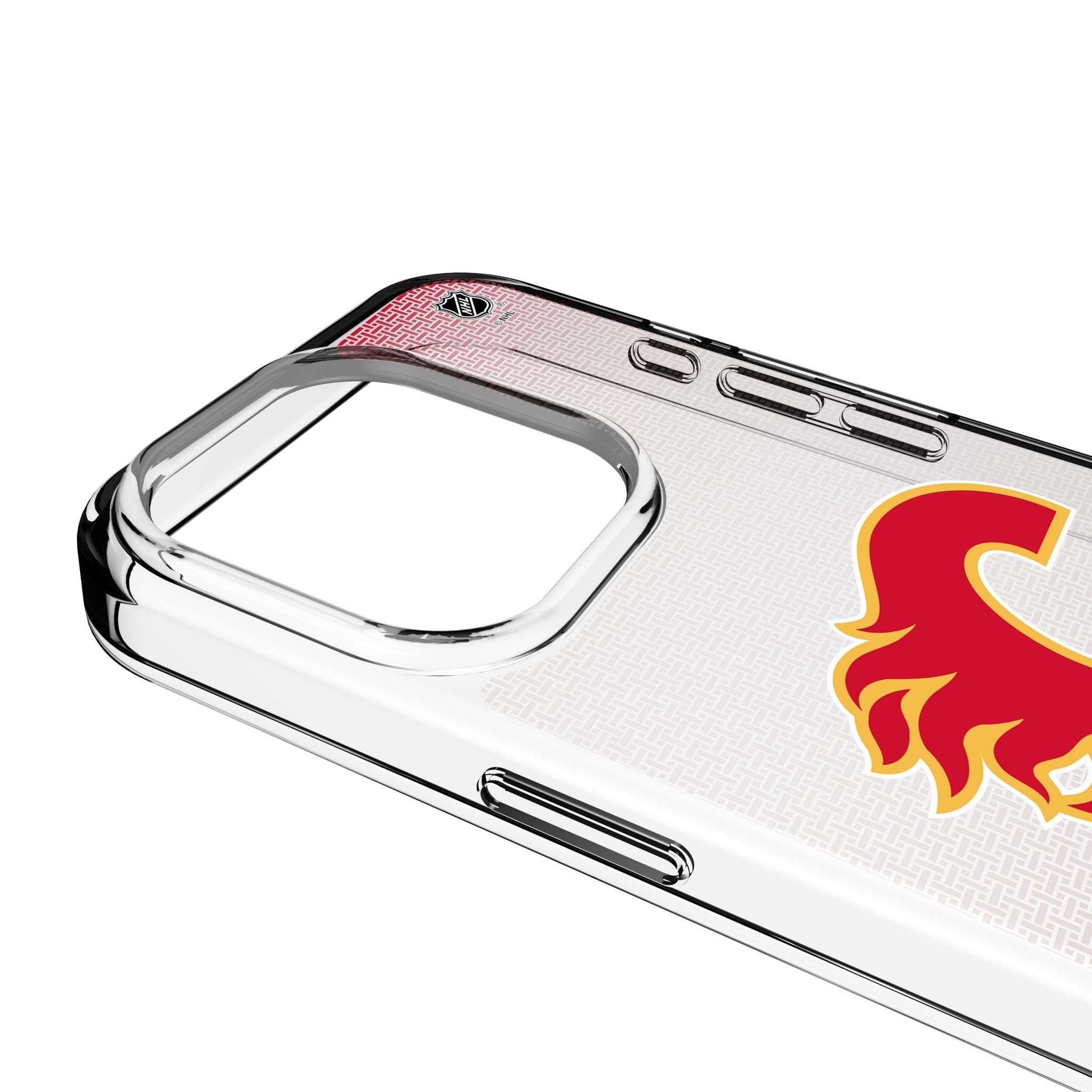Calgary Flames Linen Clear Phone Case for Apple iPhone 3