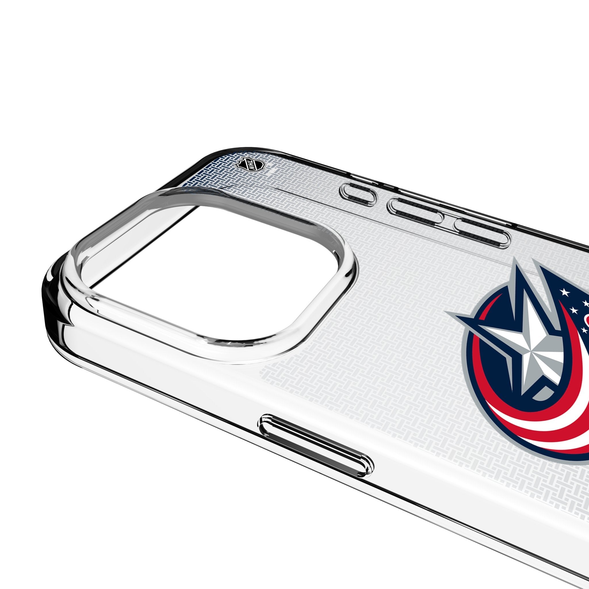 Columbus Blue Jackets Linen Clear Phone Case for Apple iPhone 3