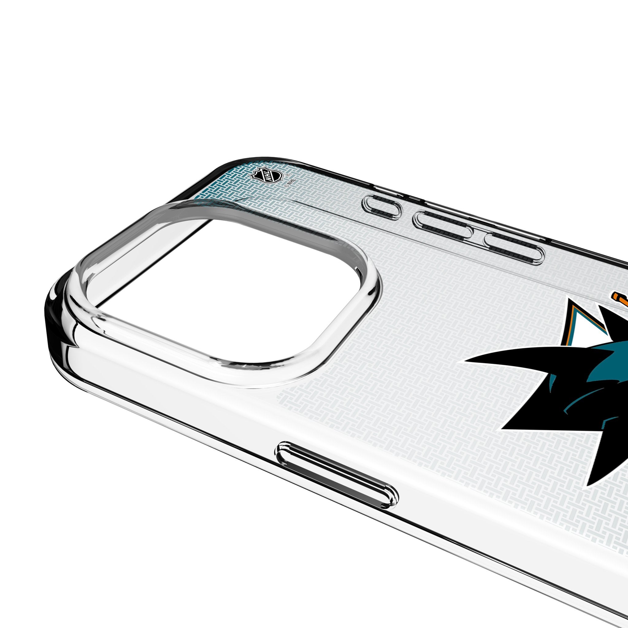 San Jose Sharks Linen Clear Phone Case for Apple iPhone 3