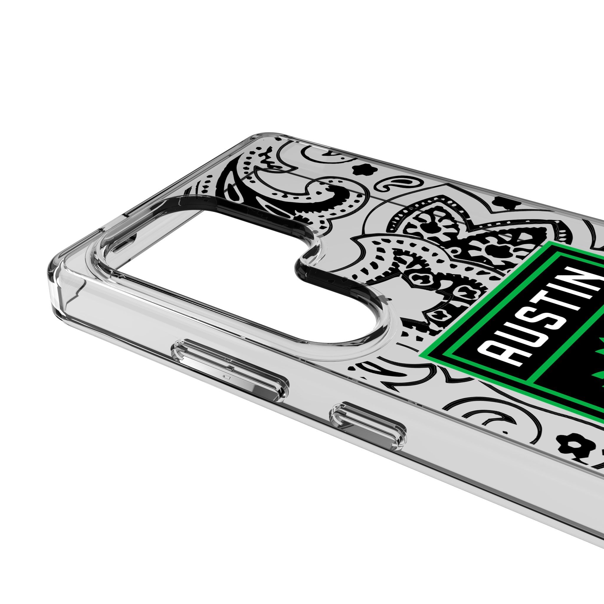 Austin FC Paisley Clear Phone Case for Samsung Galaxy 3