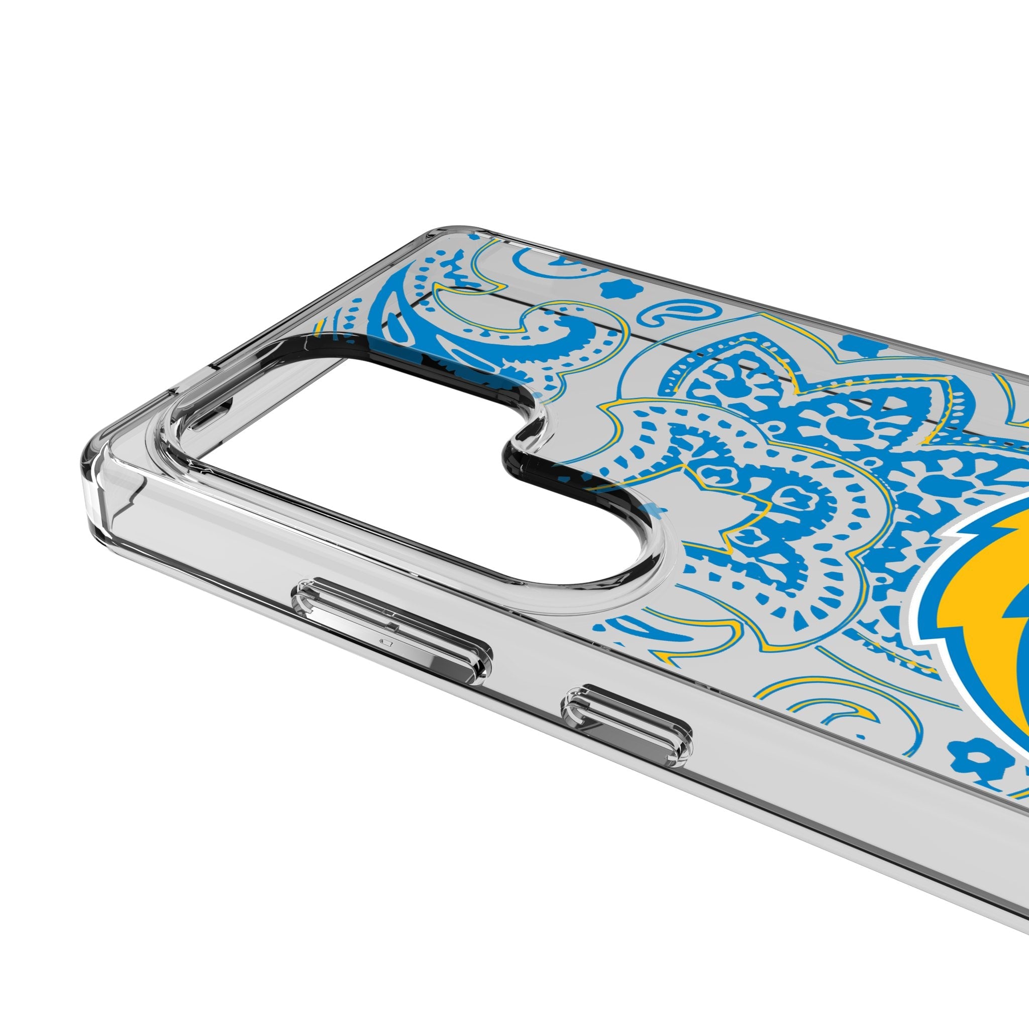 Los Angeles Chargers Paisley Clear Phone Case for Samsung Galaxy 3