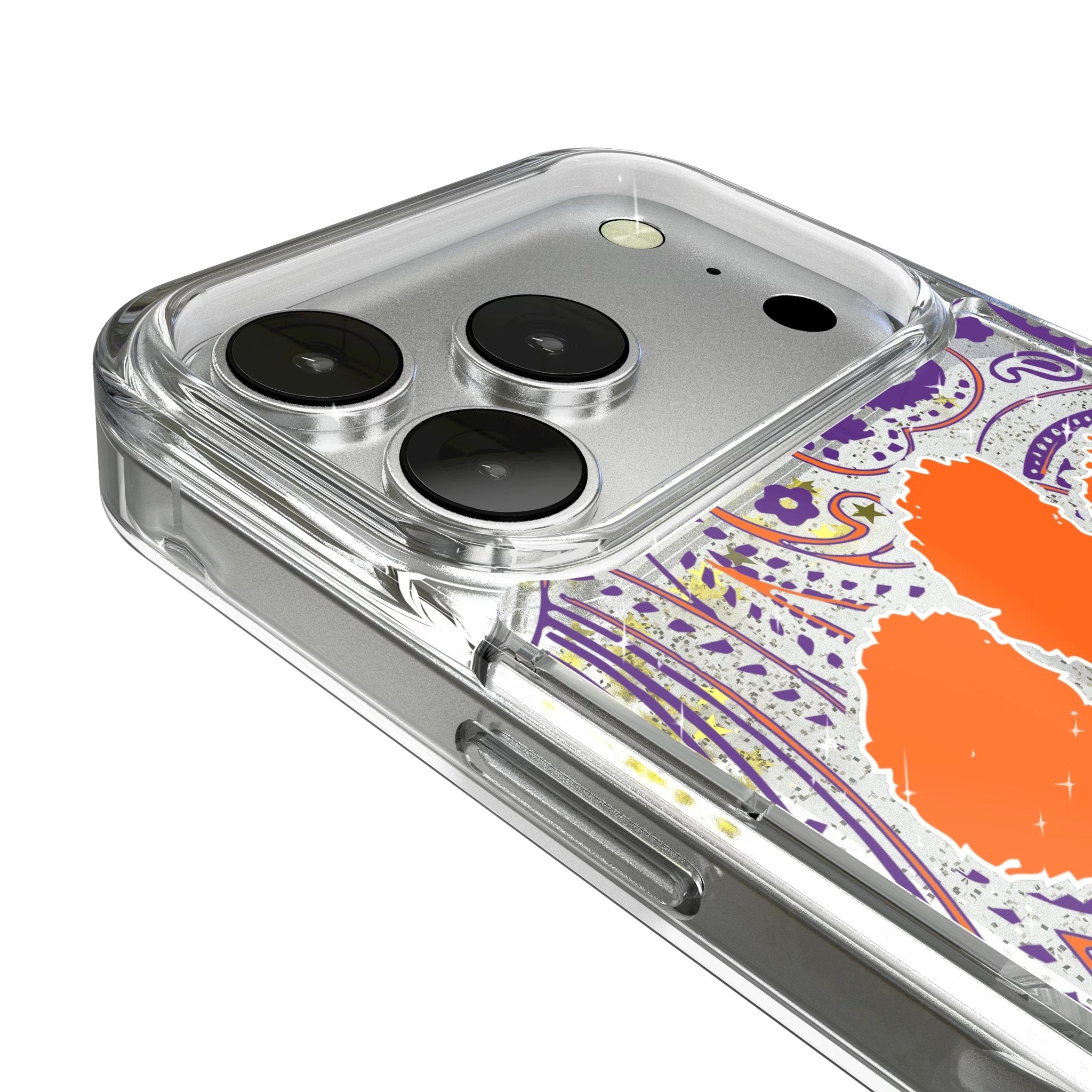 Clemson University Tigers Paisley Glitter Phone Case for Apple iPhone 17 Series 3