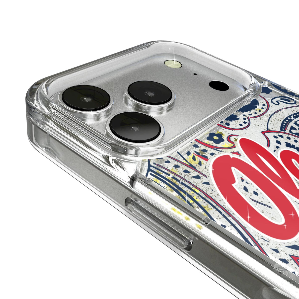 University of Mississippi Rebels Paisley Glitter Phone Case for Apple iPhone 17 Series 3