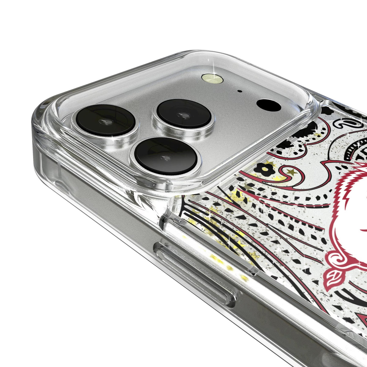 University of Arkansas Fayetteville Razorbacks Paisley Glitter Phone Case for Apple iPhone 17 Series 3