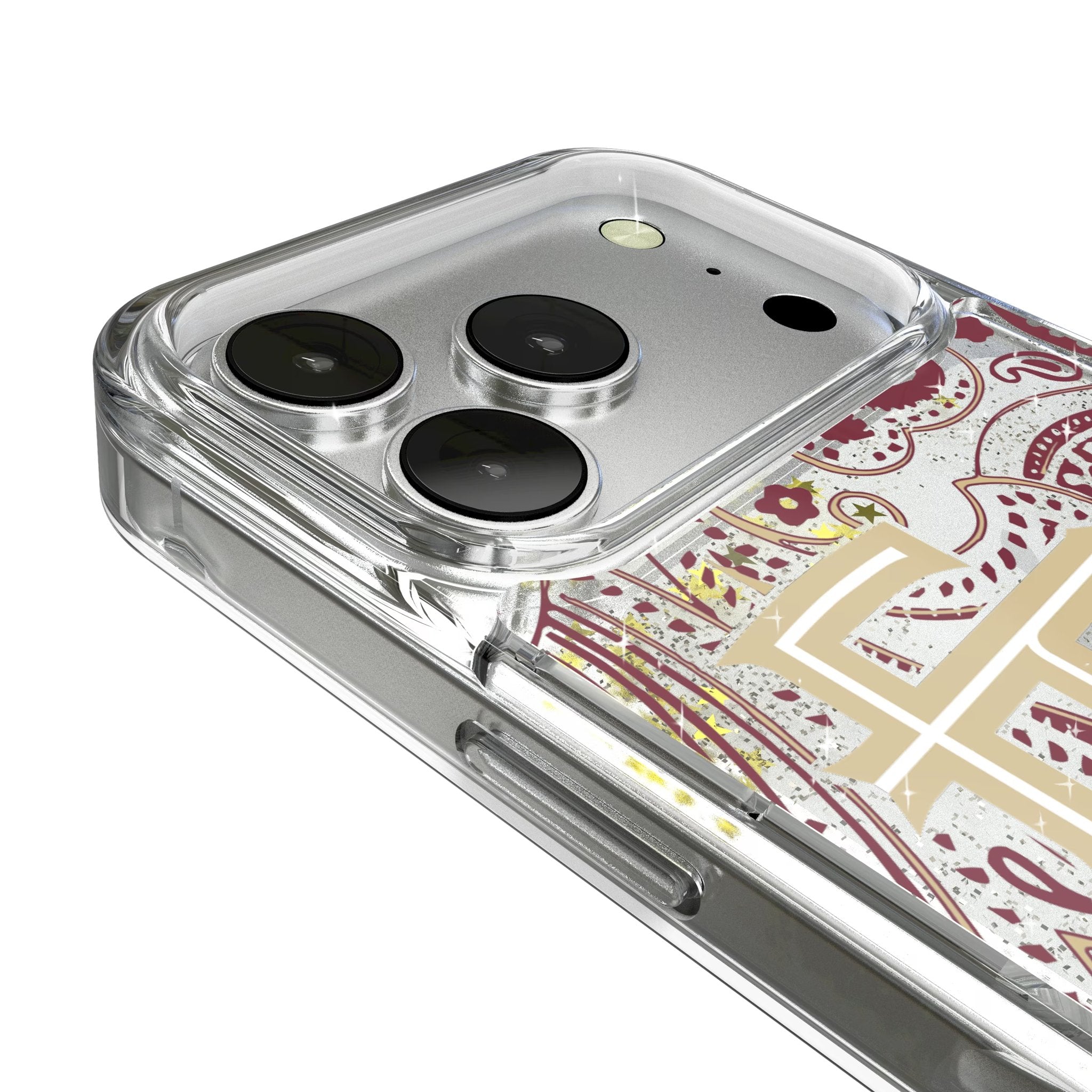 Florida State University Seminoles Athletic Wordmark Paisley Glitter Phone Case for Apple iPhone 17 Series 3