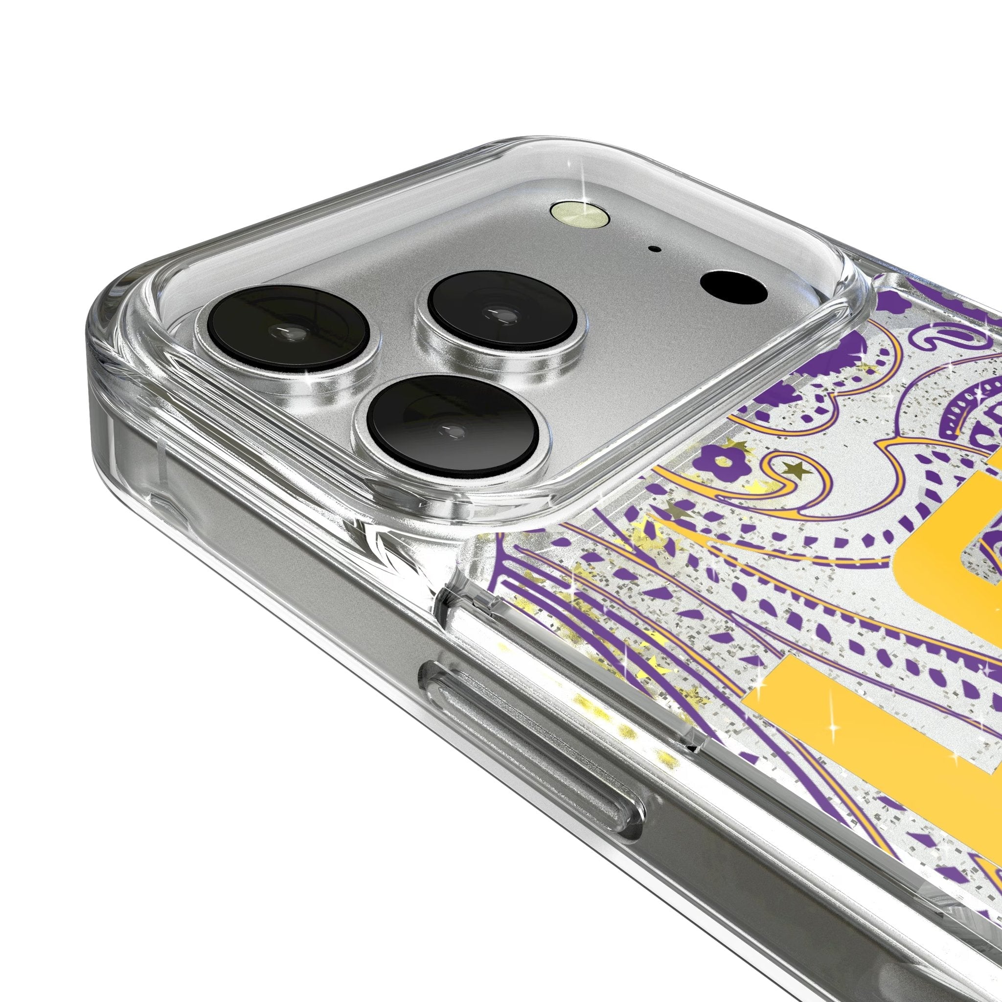Louisiana State University Tigers Paisley Glitter Phone Case for Apple iPhone 17 Series 3