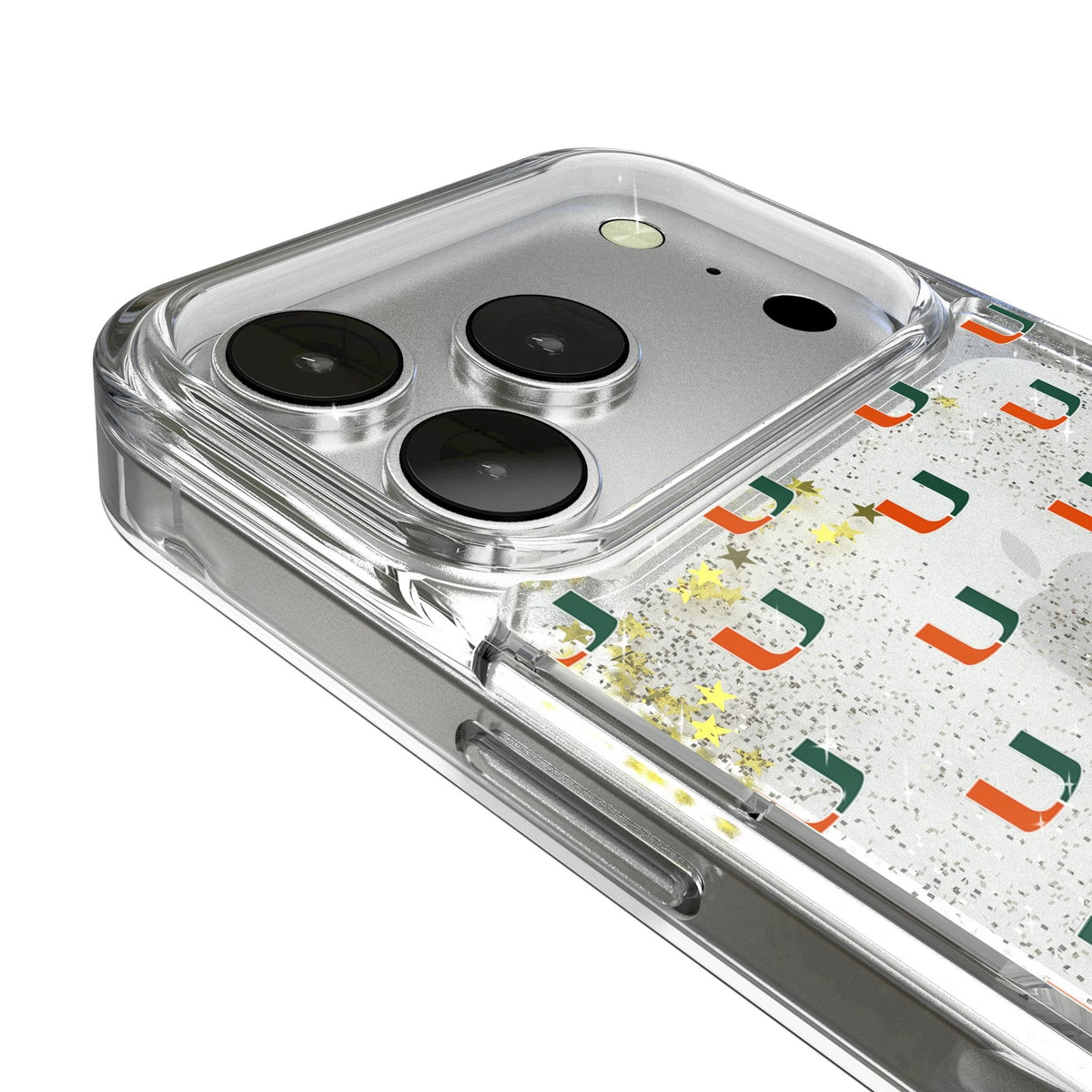 University of Miami Hurricanes Fashion Pattern Glitter Phone Case for Apple iPhone 17 Series 3