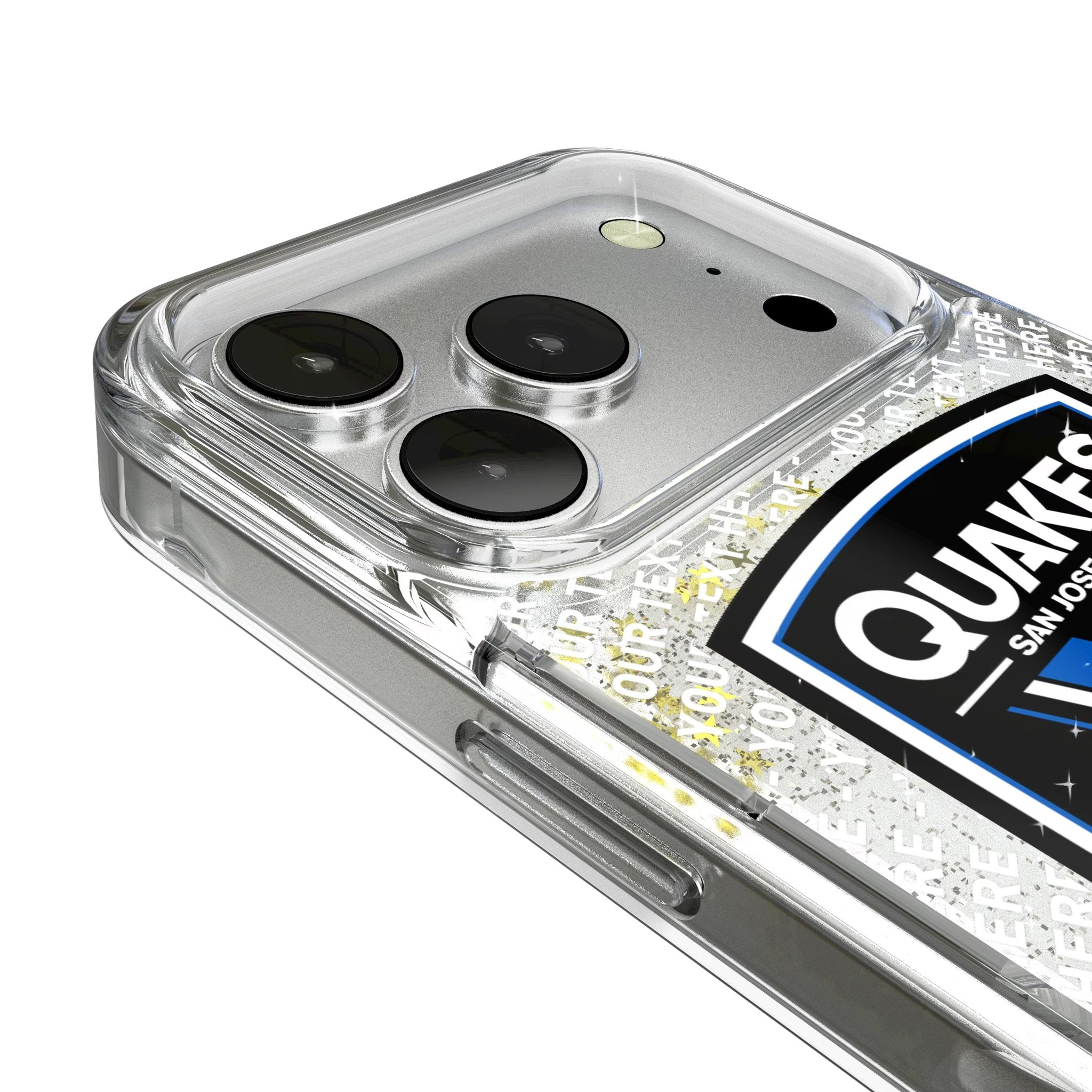 San Jose Earthquakes Personalized EndZone Plus Glitter Phone Case for Apple iPhone 17 Series 3