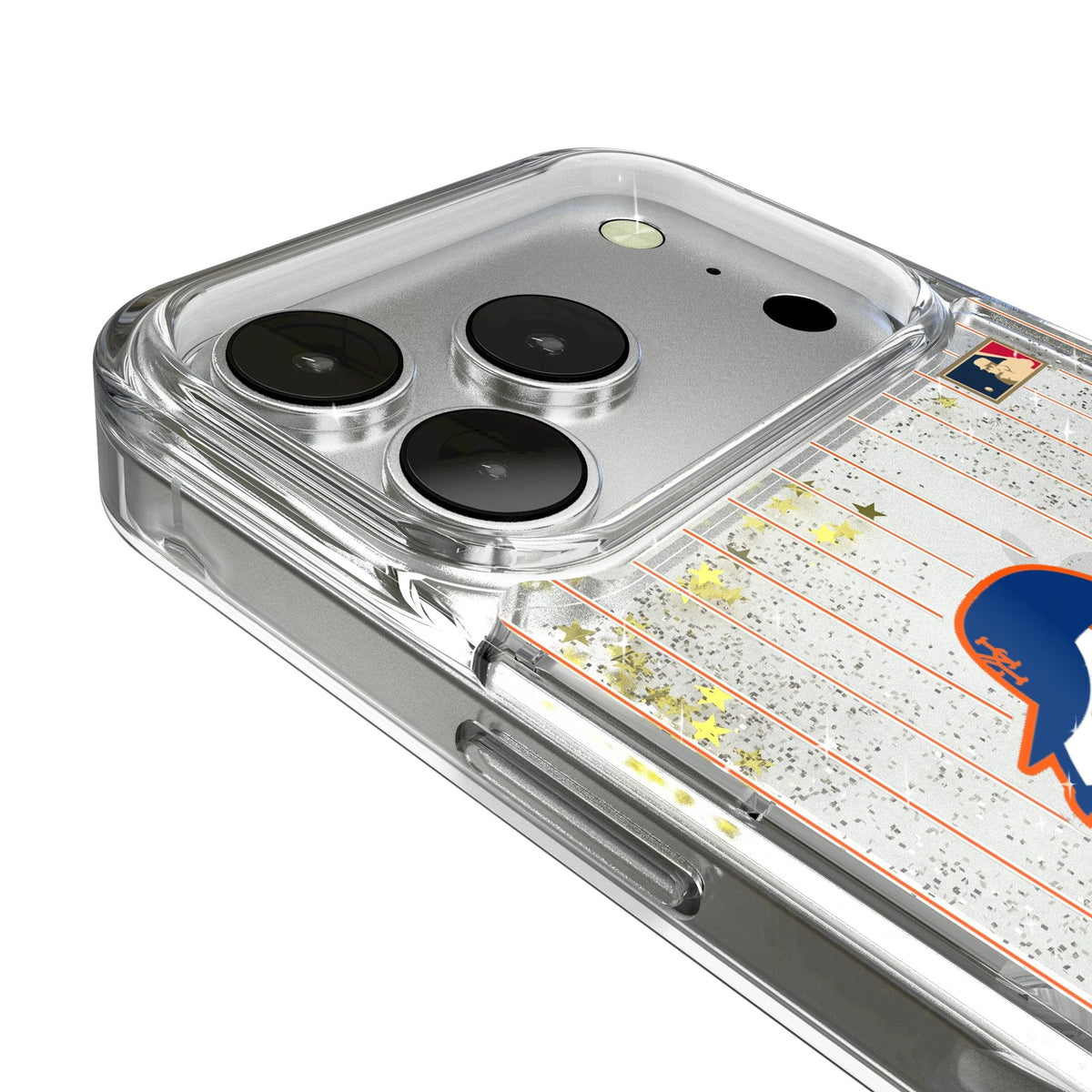 New York Mets 2014 - Cooperstown Collection Pinstripe Glitter Phone Case for Apple iPhone 17 Series 3