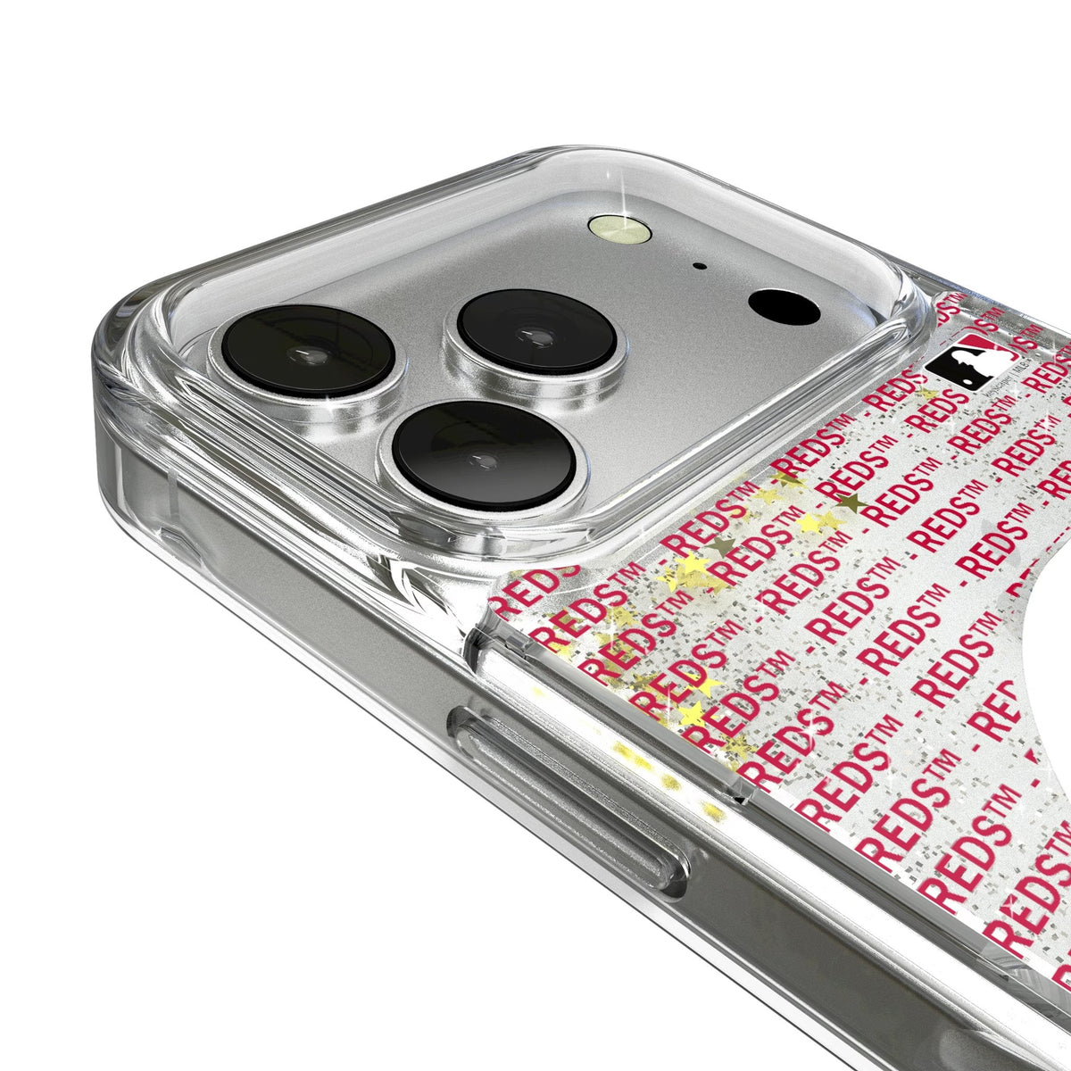 Cincinnati Reds Text Backdrop Glitter Phone Case for Apple iPhone 17 Series 3