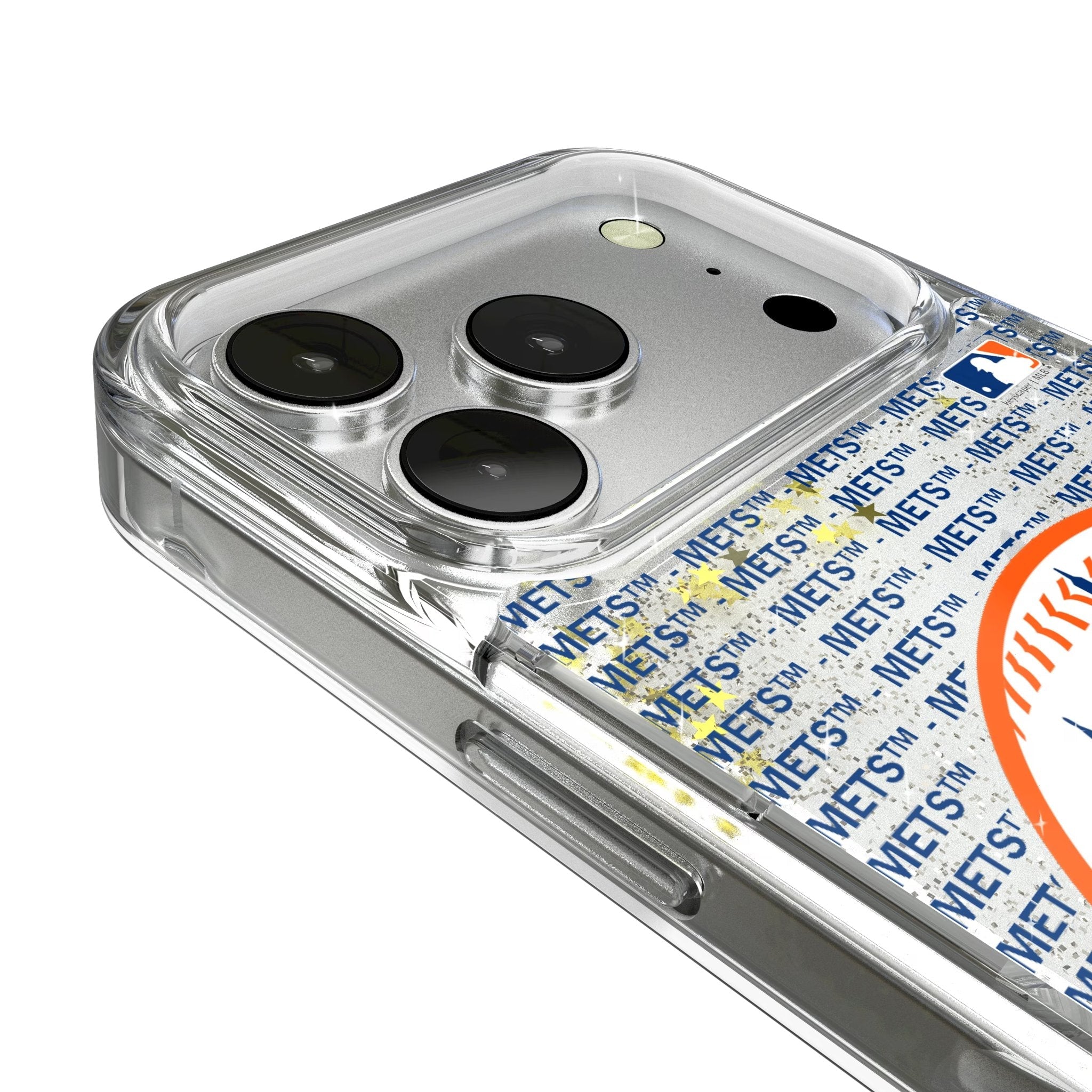 New York Mets Text Backdrop Glitter Phone Case for Apple iPhone 17 Series 3