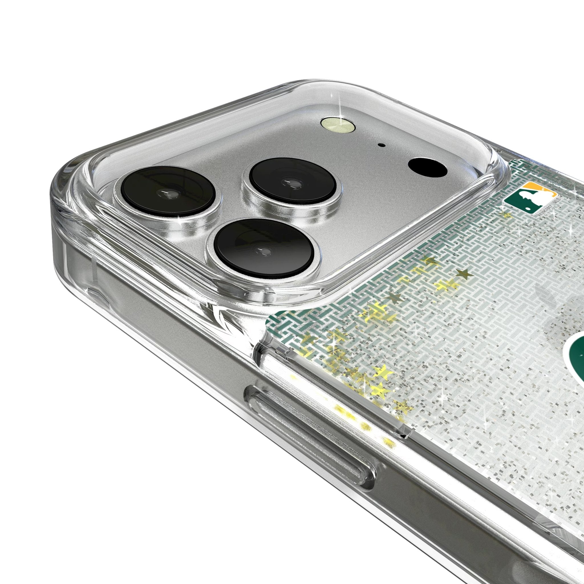 Oakland Athletics Linen Glitter Phone Case for Apple iPhone 17 Series 3